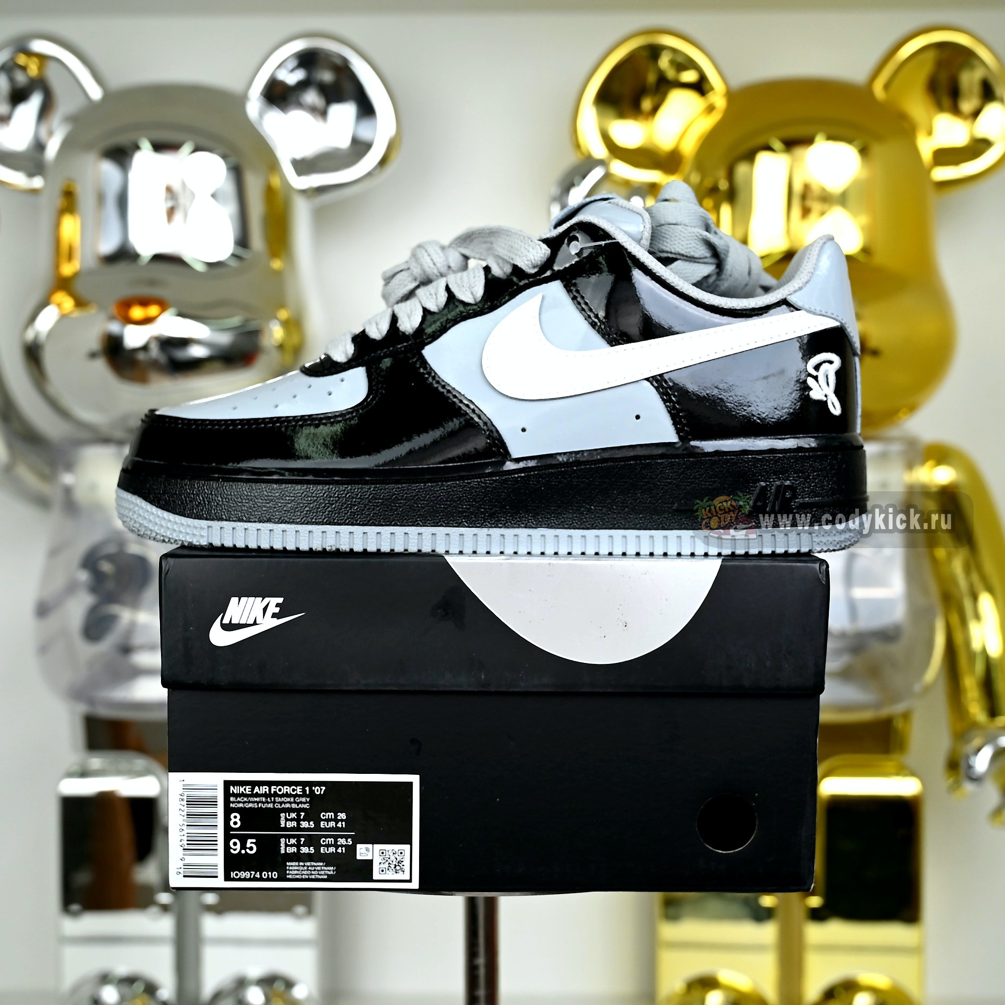 Nike Air Force 1 Low “Black Ice Blue Patent”  IO9974-010