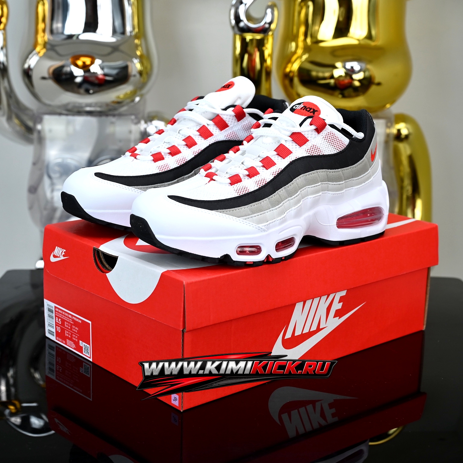 Nike Air Max 95 Big Bubble Premium White University Red IB7862-100