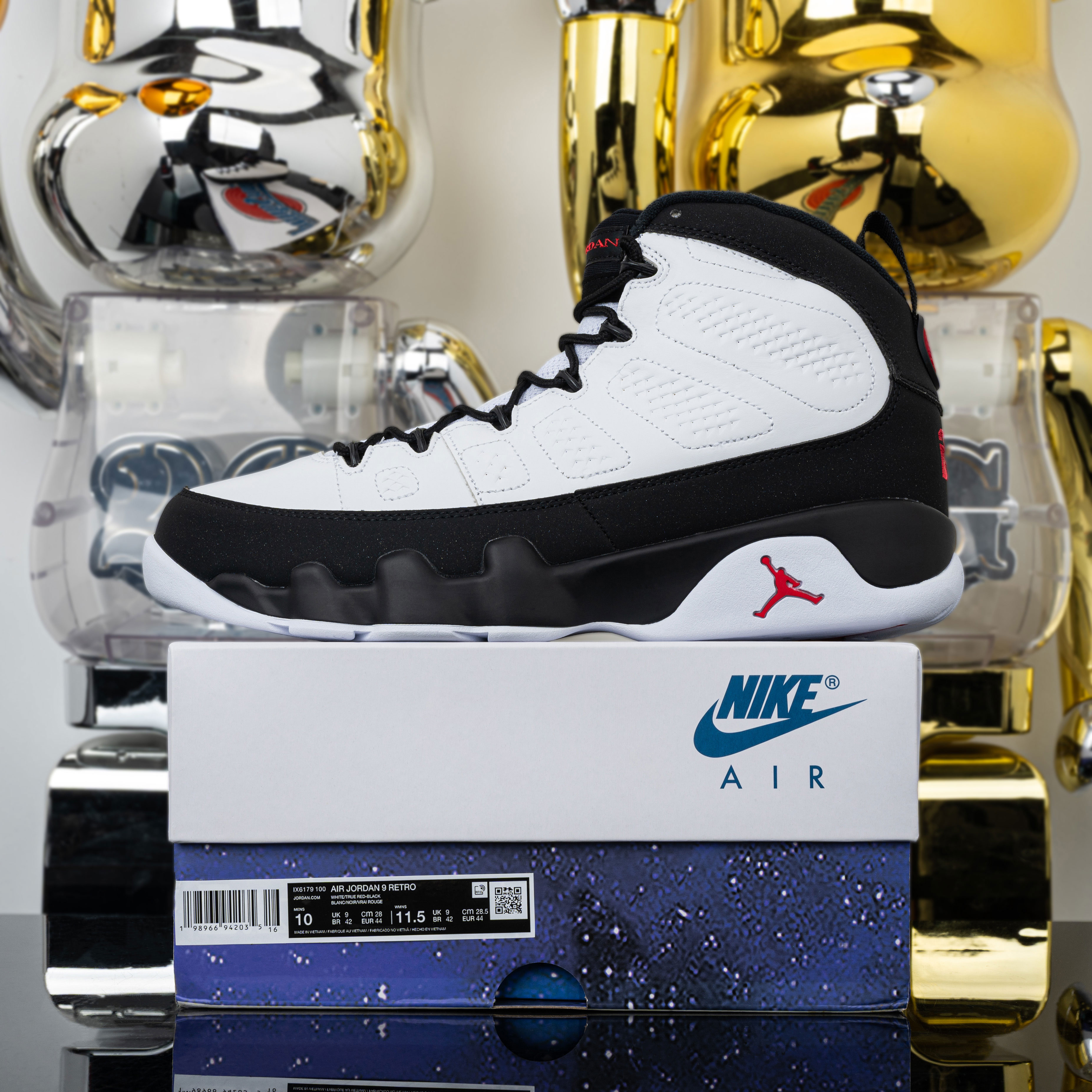 Air Jordan 9 Retro White Black True Red  IX6179-100