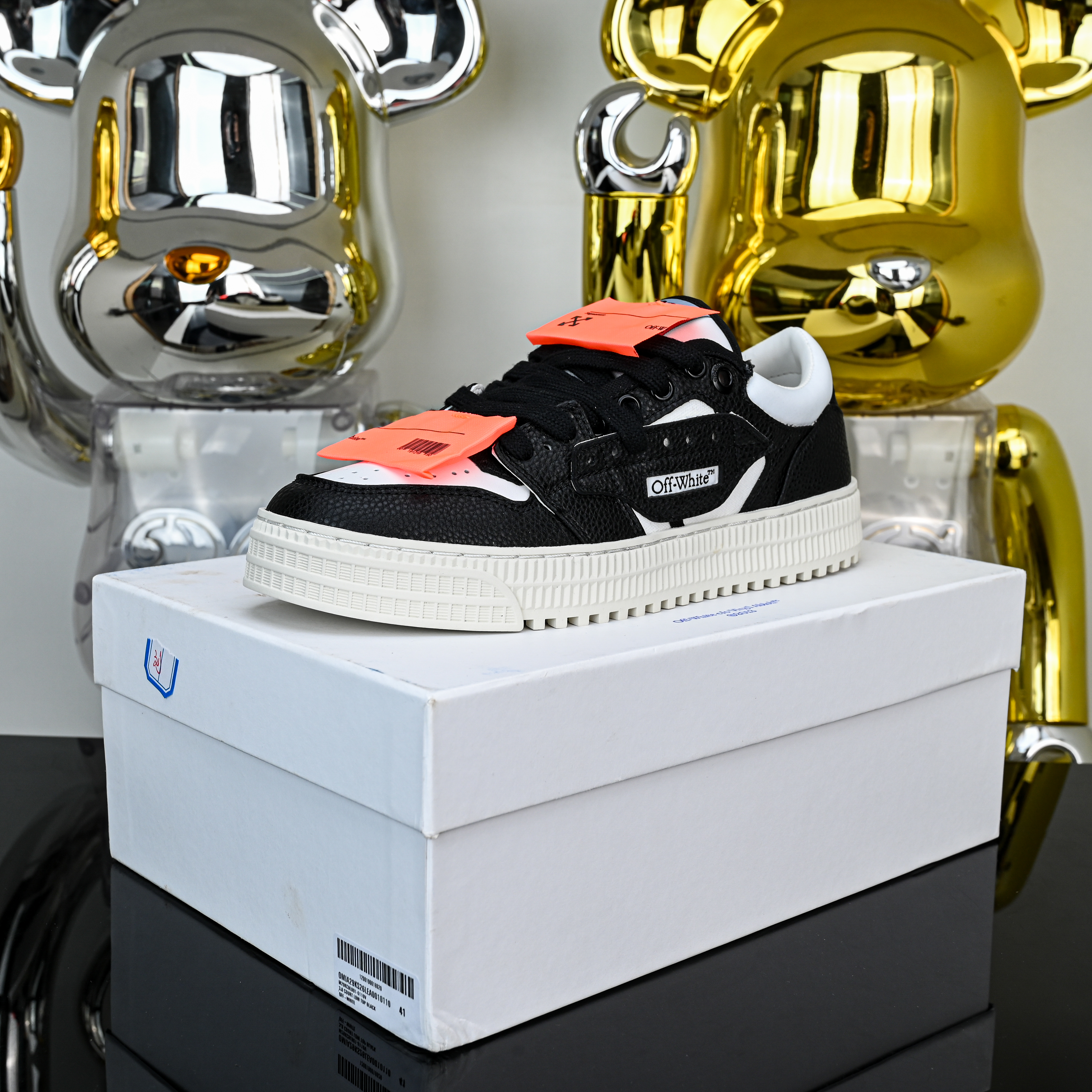 Off-White Out Of Office ‘Black White’    OMIA293S26LEA0010110