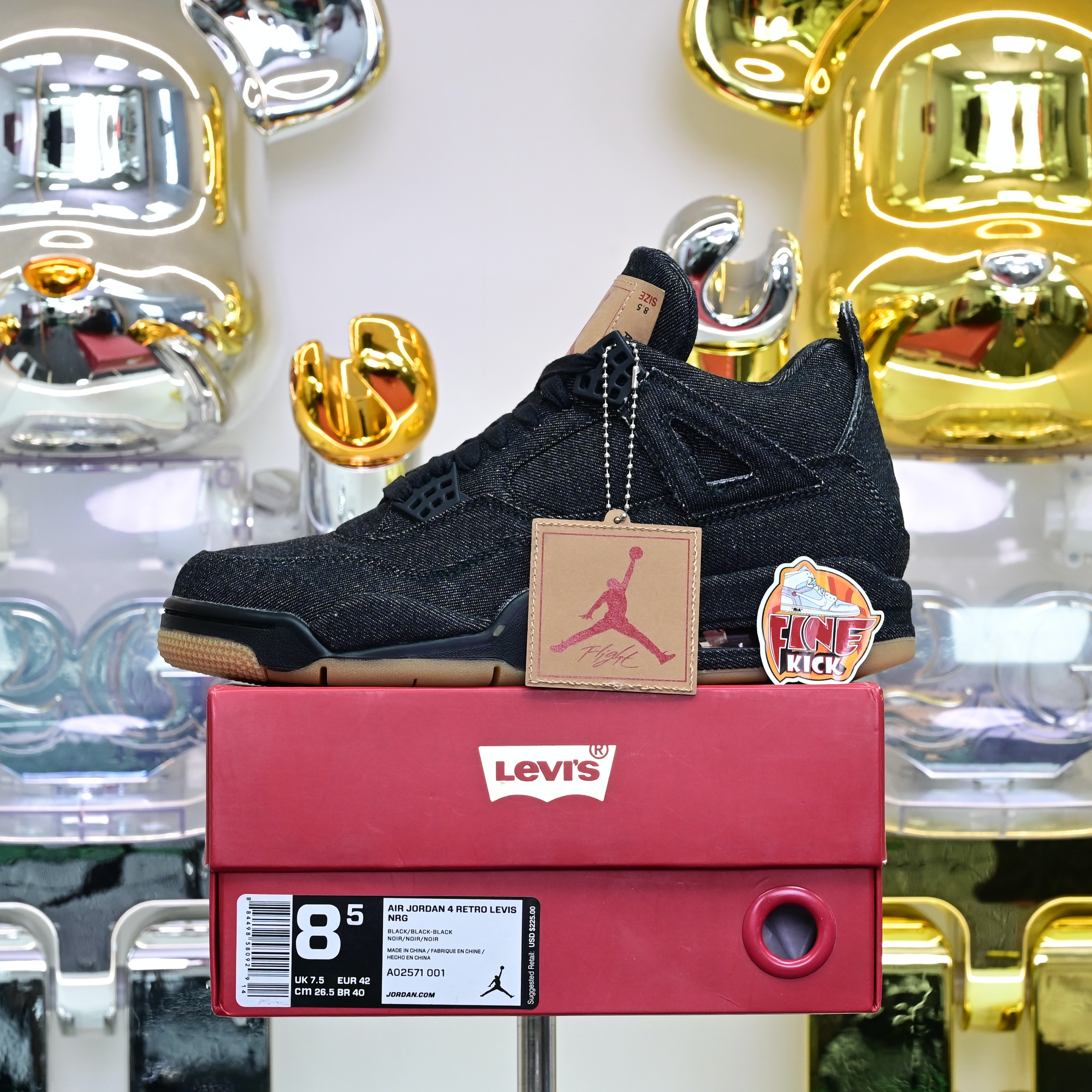 levi's x  Air Jordan 4 levis black (levis tag)AO2571-001