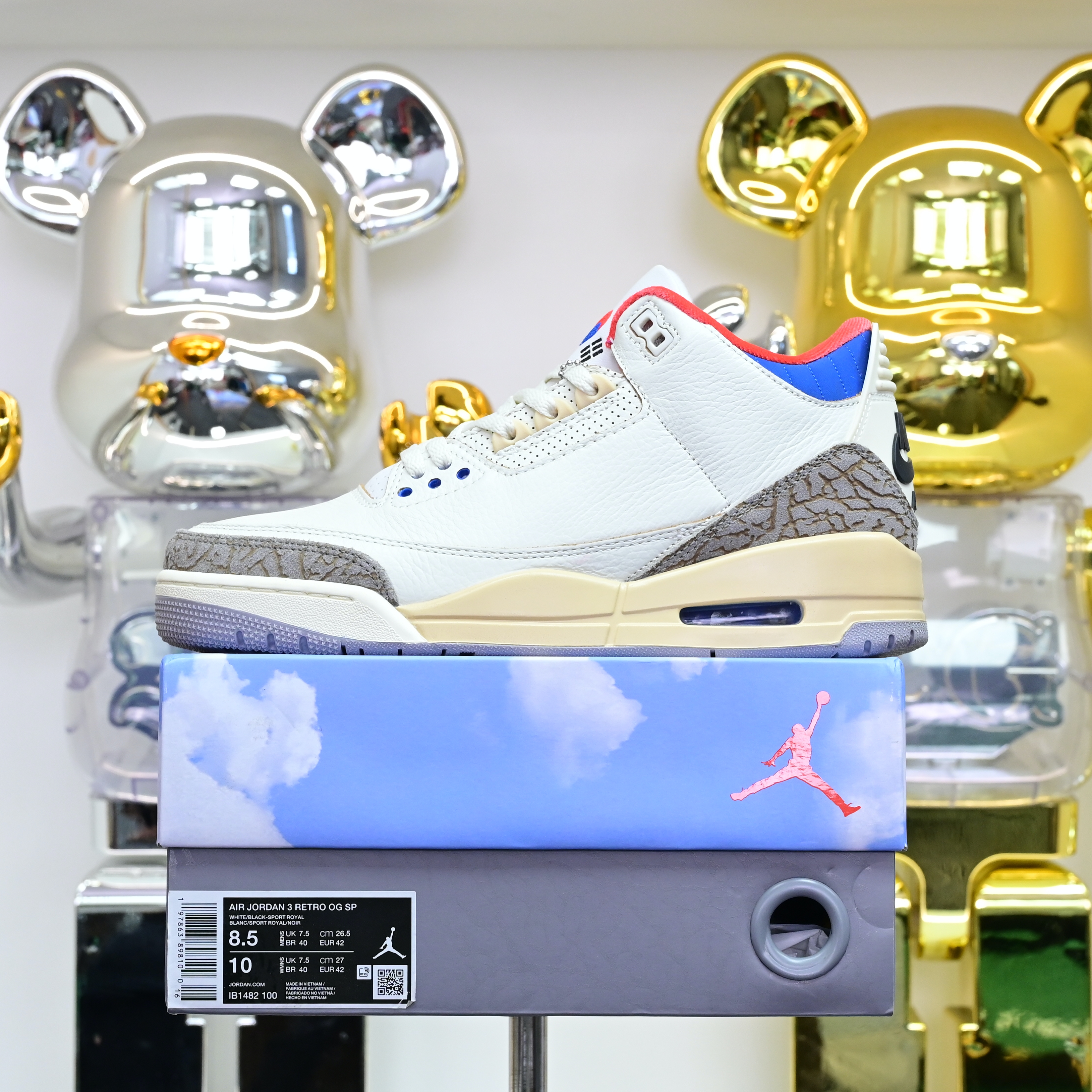 Air Jordan 3 RETRO OG SP“White/Sport Royal” IB1482-100