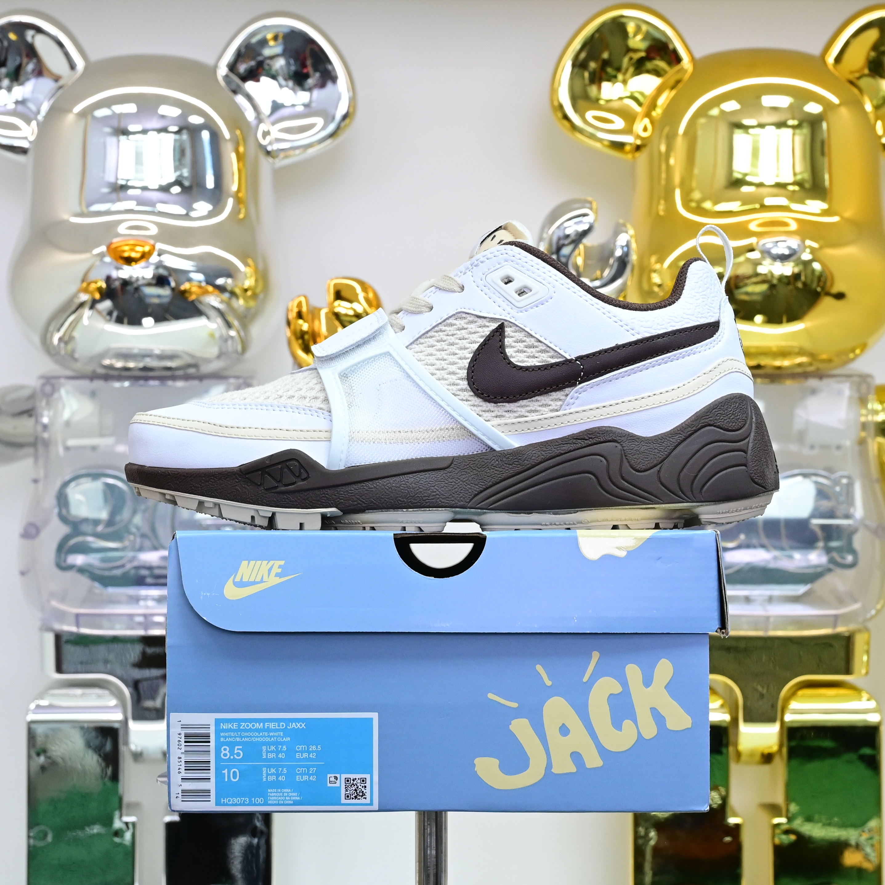 Travis Scott x Nike ZOOM Field JAXX“White/ Light Chocolate”HQ3073-100