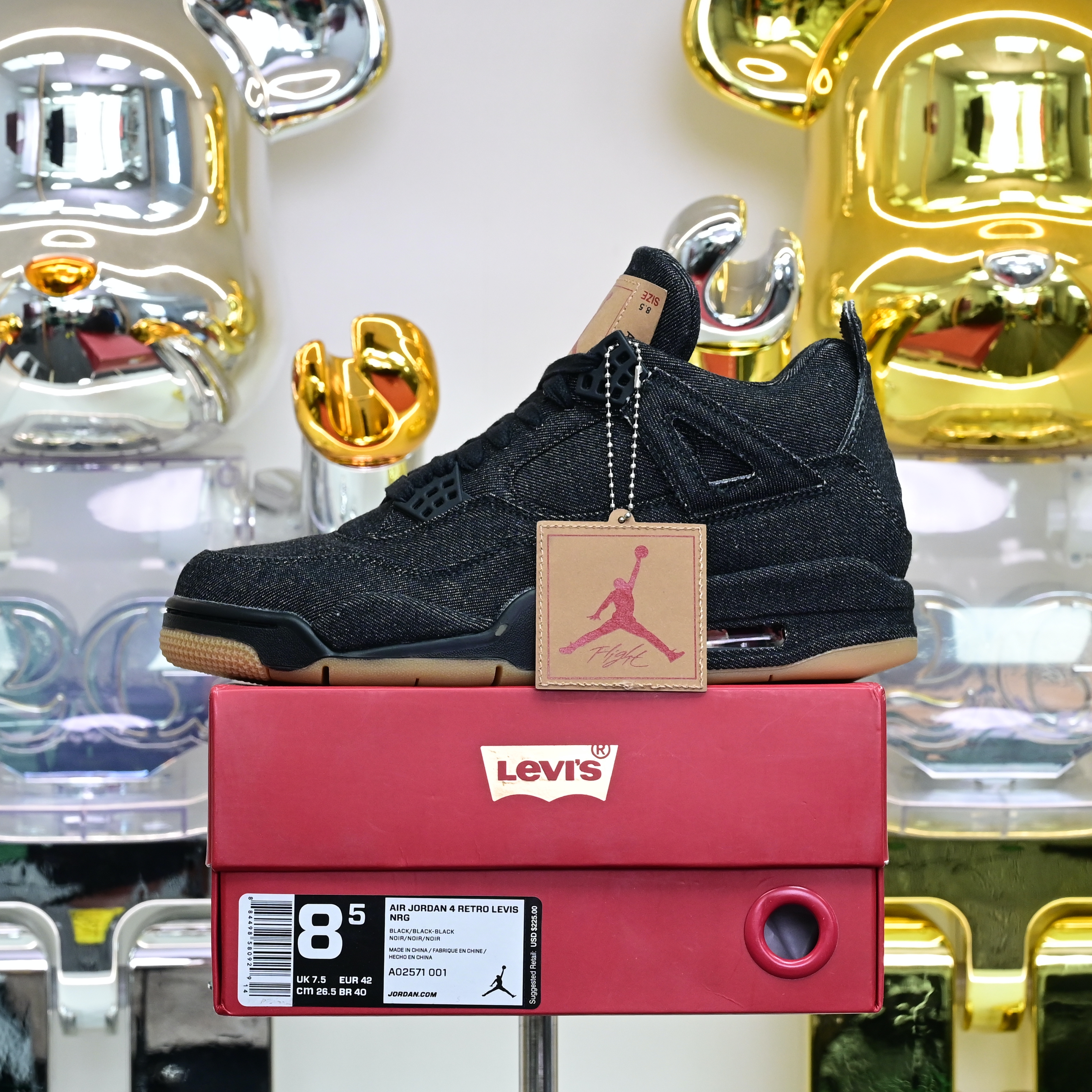 levi's x  Air Jordan 4 levis black (levis tag)AO2571-001