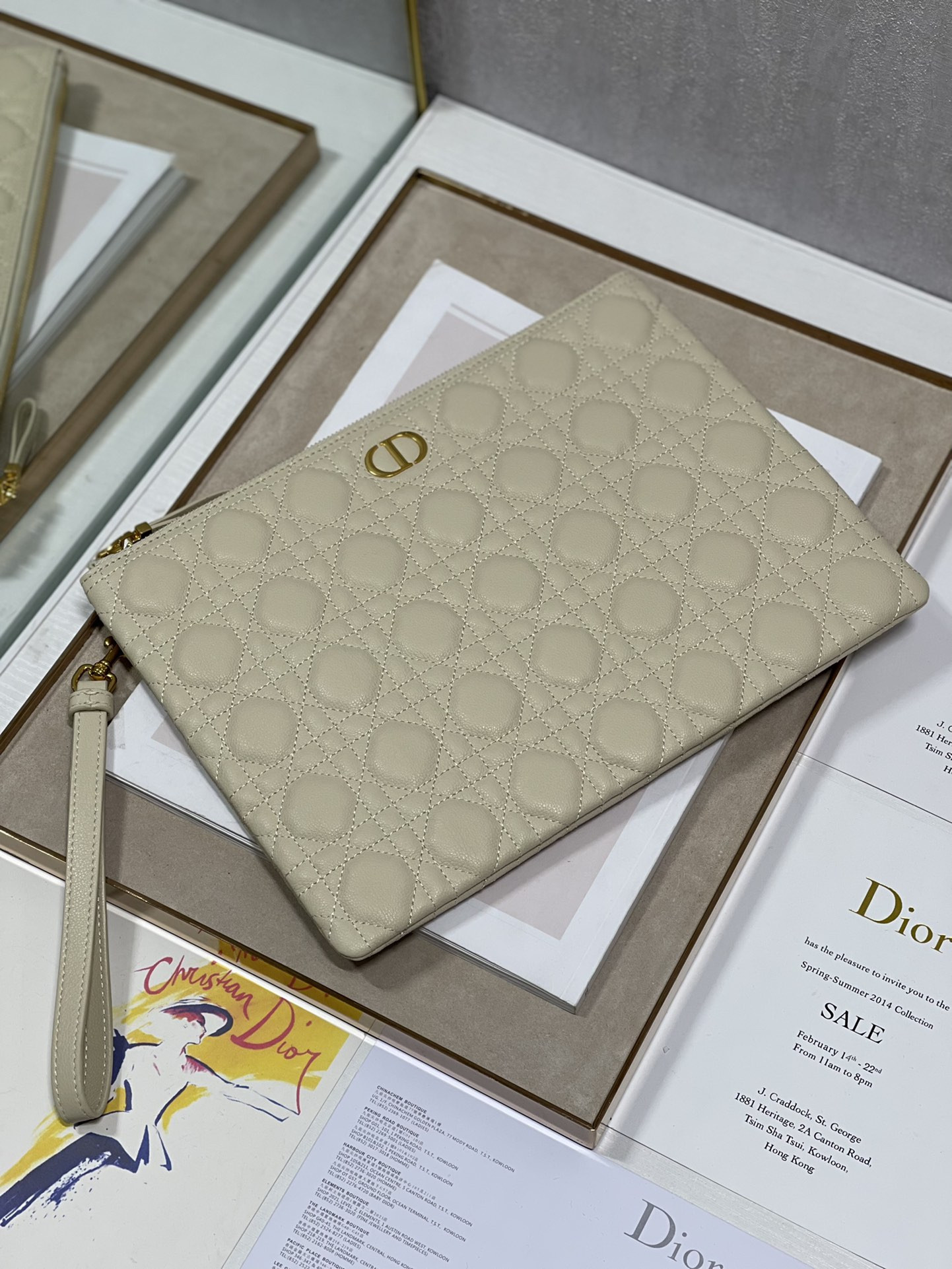 Large Dior Caro Daily Pouch