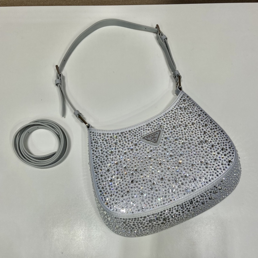 Prada Cleo Satin Bag With Crystals