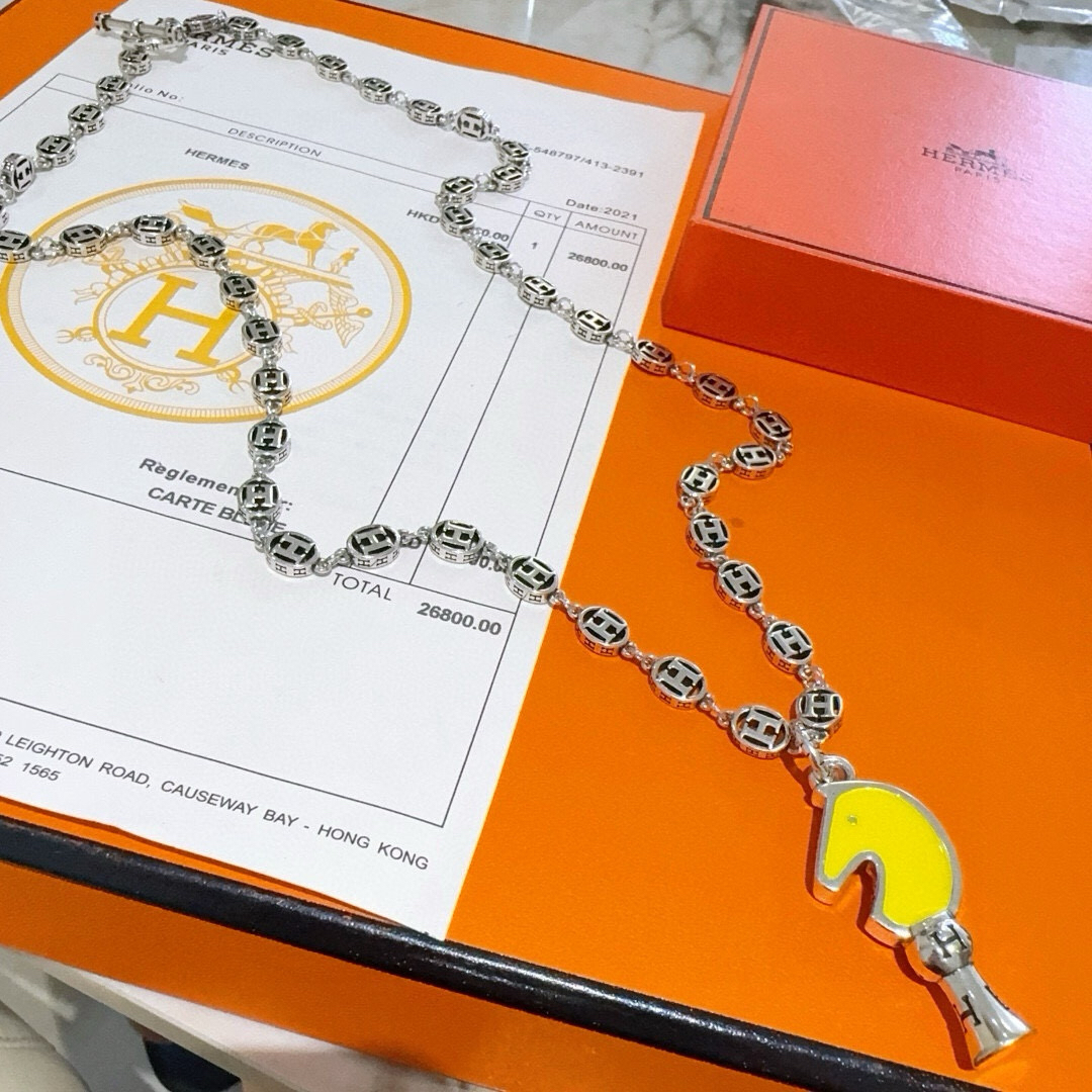 Hermes horse necklace pig nose H necklace series jewelry imported materials customized must-have for men and women!