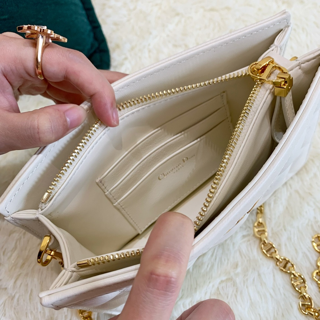 Dior Caro Zipped Pouch With Chain