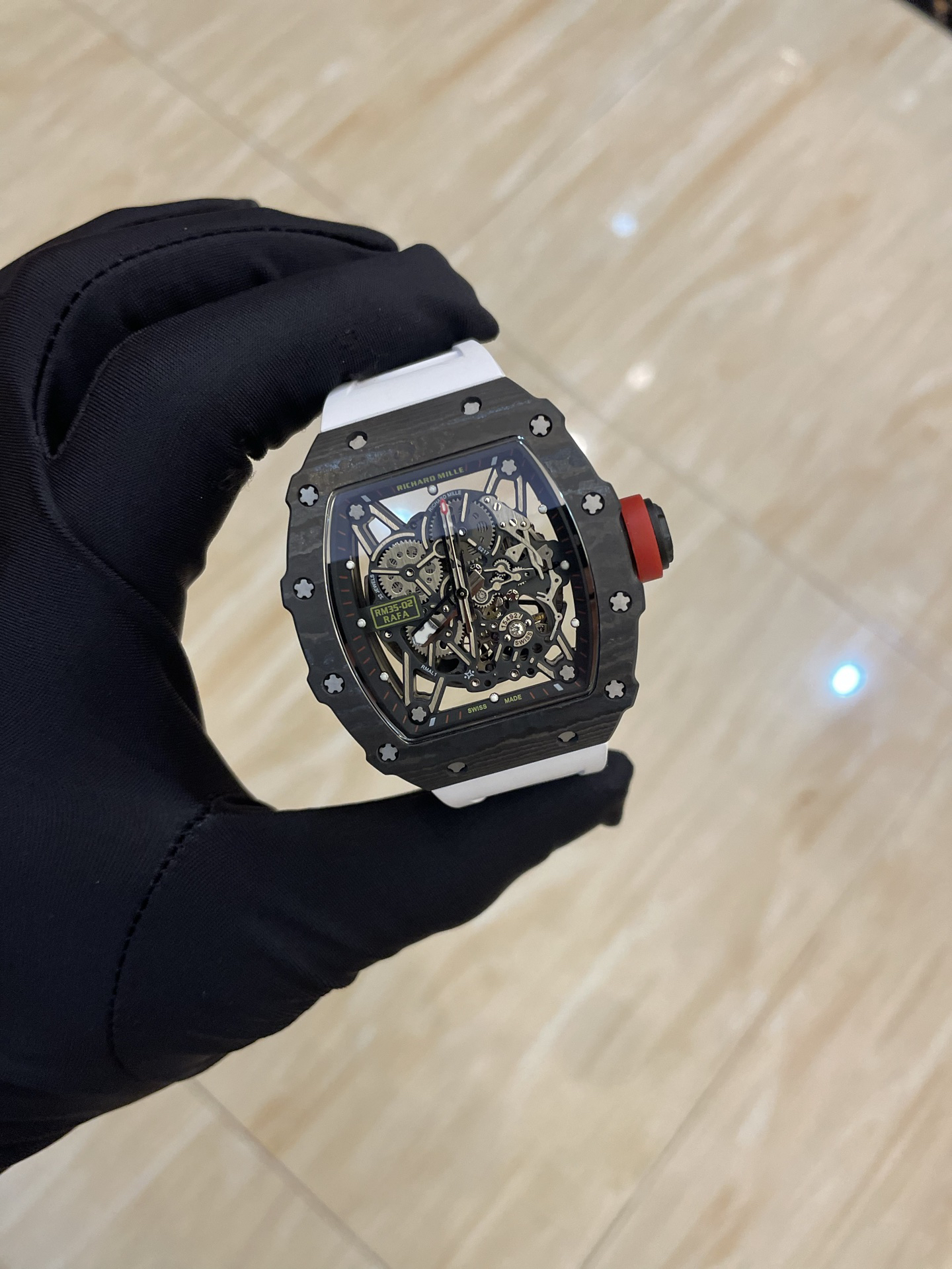 Richard Miller Ultimate Edition Integrated White Sapphire Shock Absorbing Movement RM35-02 Transparent Automatic Mechanical Integrated Movement