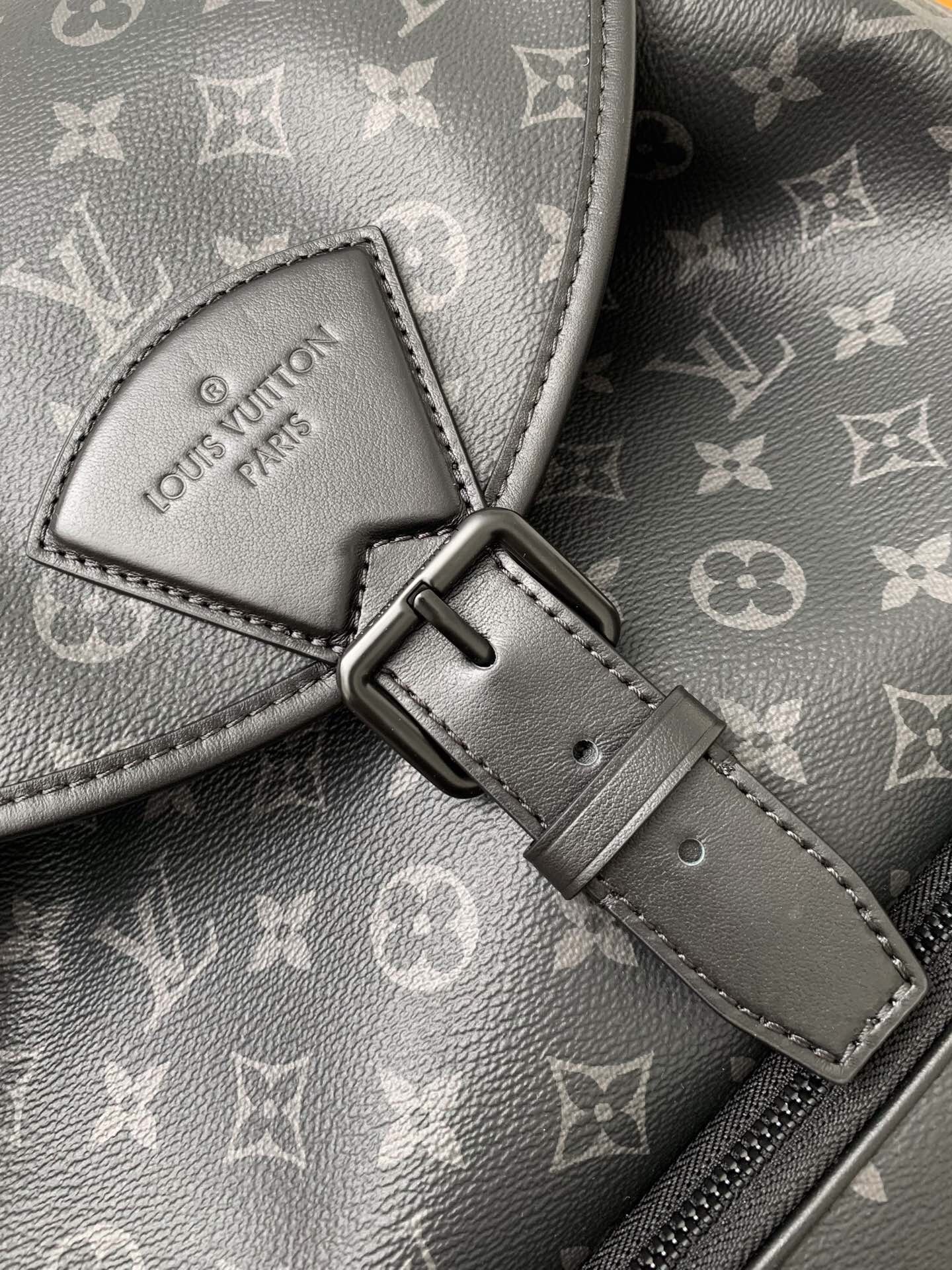 L*V's New MONTSOURIS Men's Black Flower Backpack M45583, Top Quality Size: 32 * 40 * 19cm