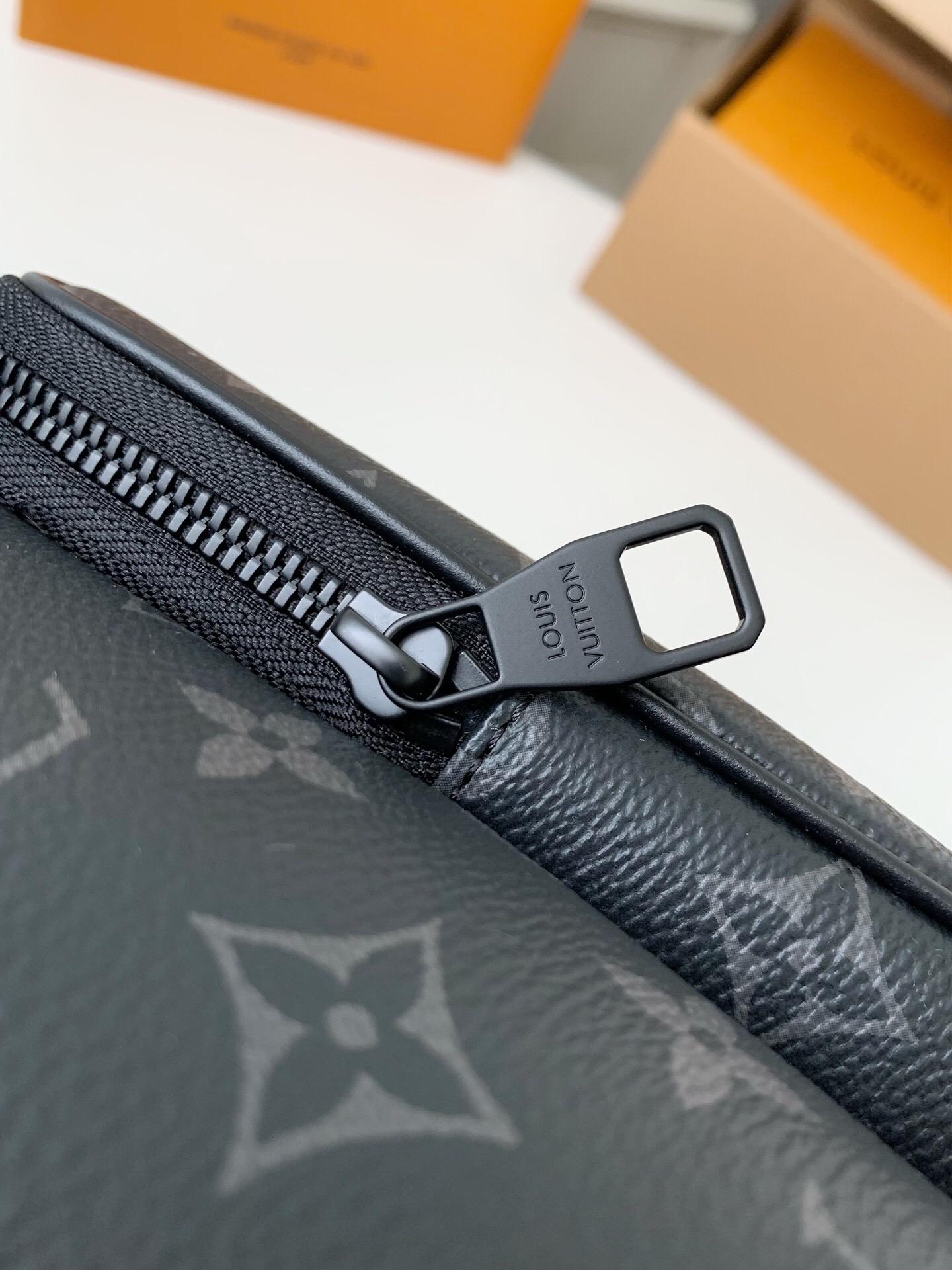 L*V's New MONTSOURIS Men's Black Flower Backpack M45583, Top Quality Size: 32 * 40 * 19cm