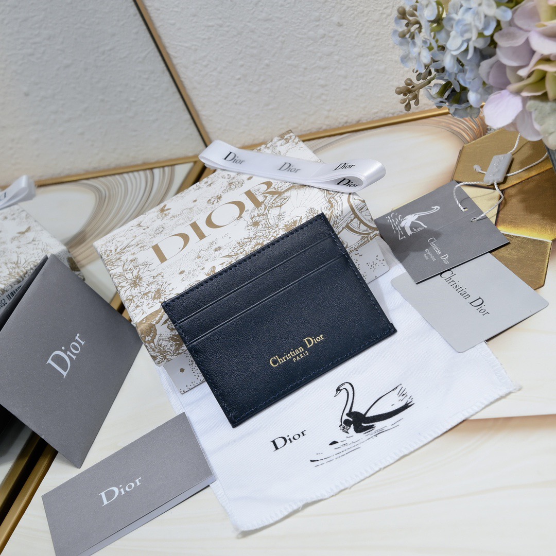 Dior 30 Montaigne Freesia Card Holder Blue Dior Oblique Jacquard