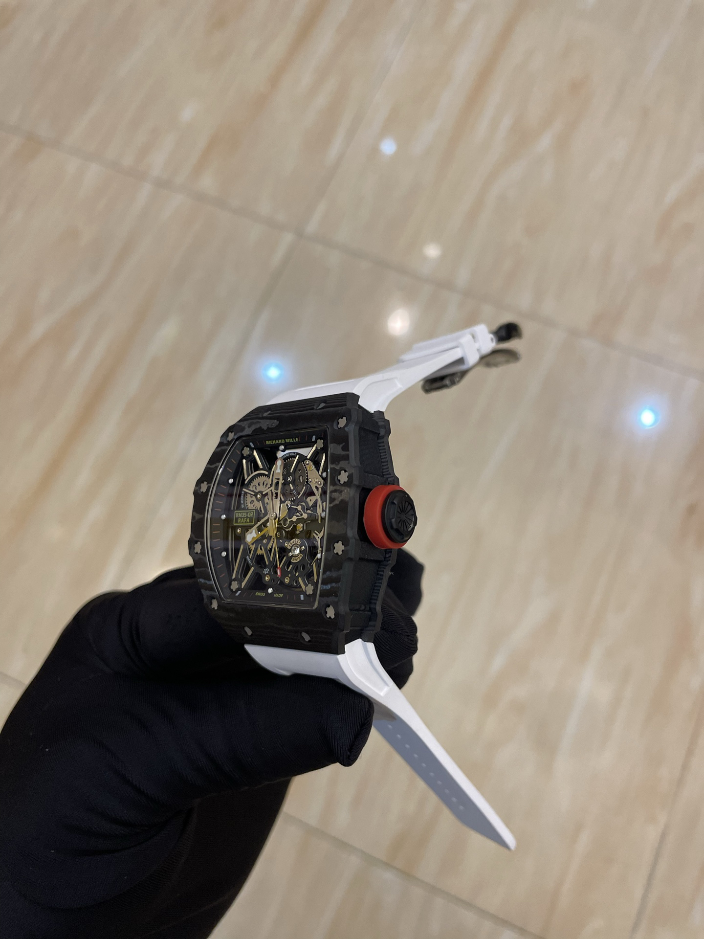 Richard Miller Ultimate Edition Integrated White Sapphire Shock Absorbing Movement RM35-02 Transparent Automatic Mechanical Integrated Movement