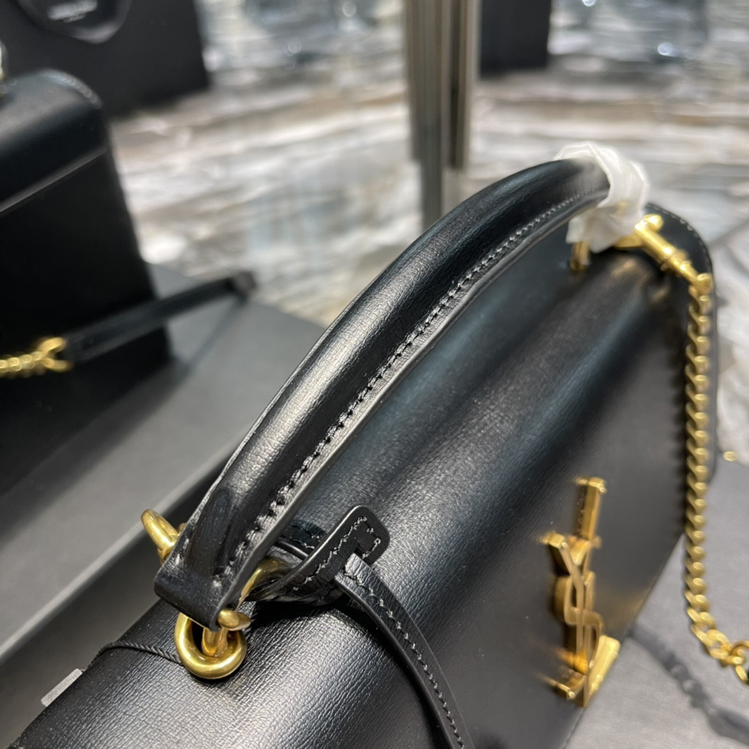 Ysl Sunset Medium Top Handle In Smooth Leather