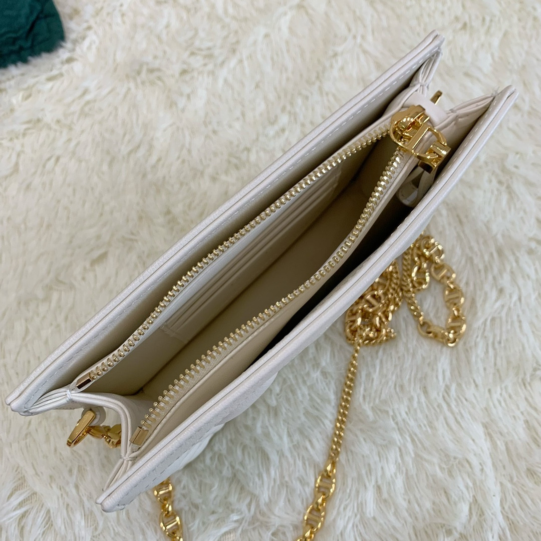 Dior Caro Zipped Pouch With Chain