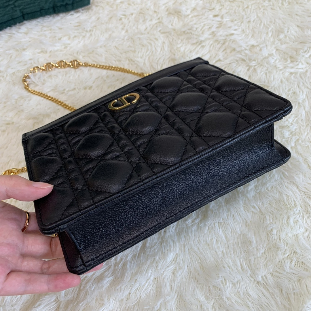 Dior Caro Zipped Pouch With Chain