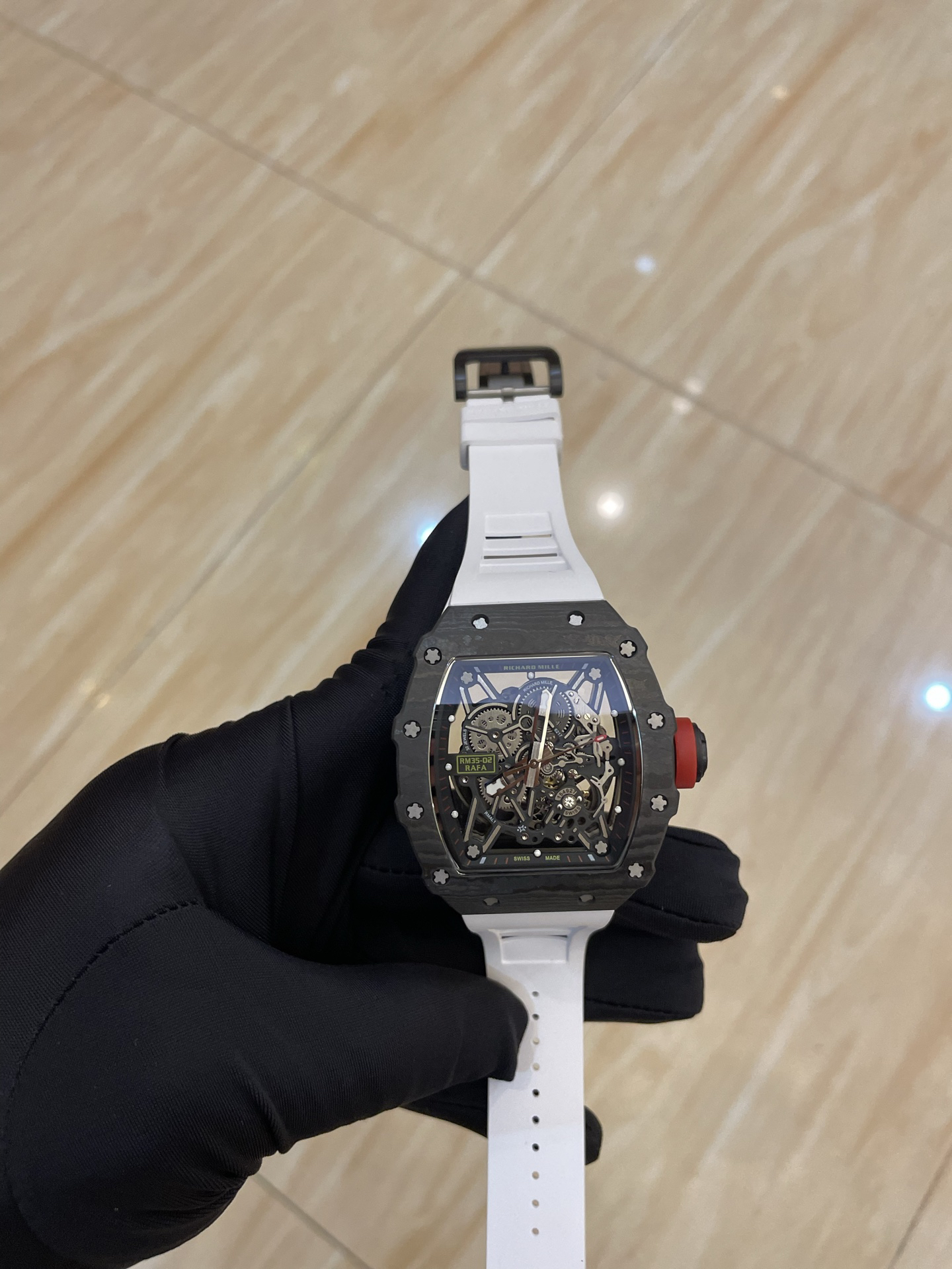 Richard Miller Ultimate Edition Integrated White Sapphire Shock Absorbing Movement RM35-02 Transparent Automatic Mechanical Integrated Movement