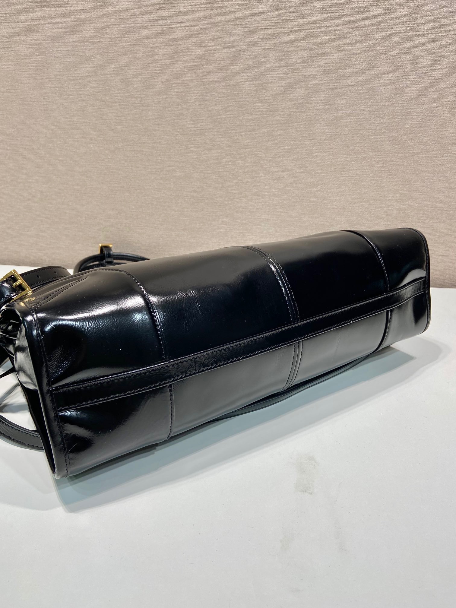 Pr*da Bonnie large leather handbag