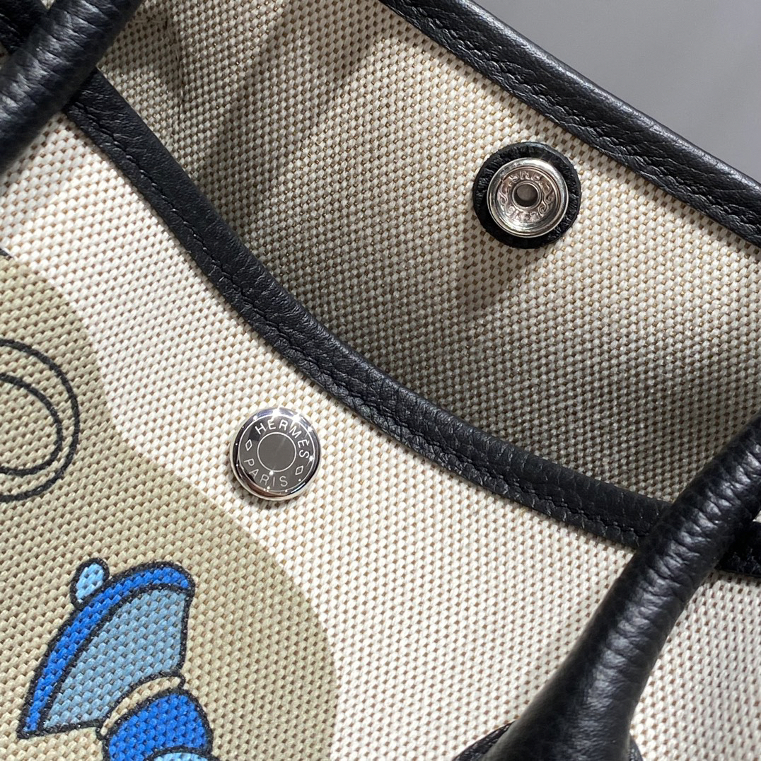 Hermes painted graffiti French fjord imported original cowhide wax thread sewing master craft painted canvas 36*30cm