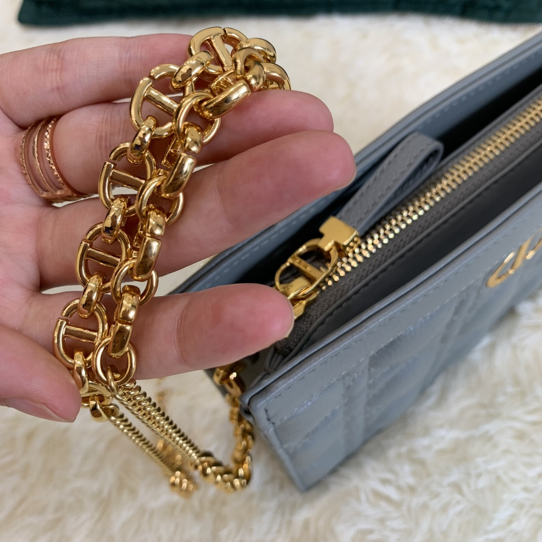 Dior Caro Zipped Pouch With Chain