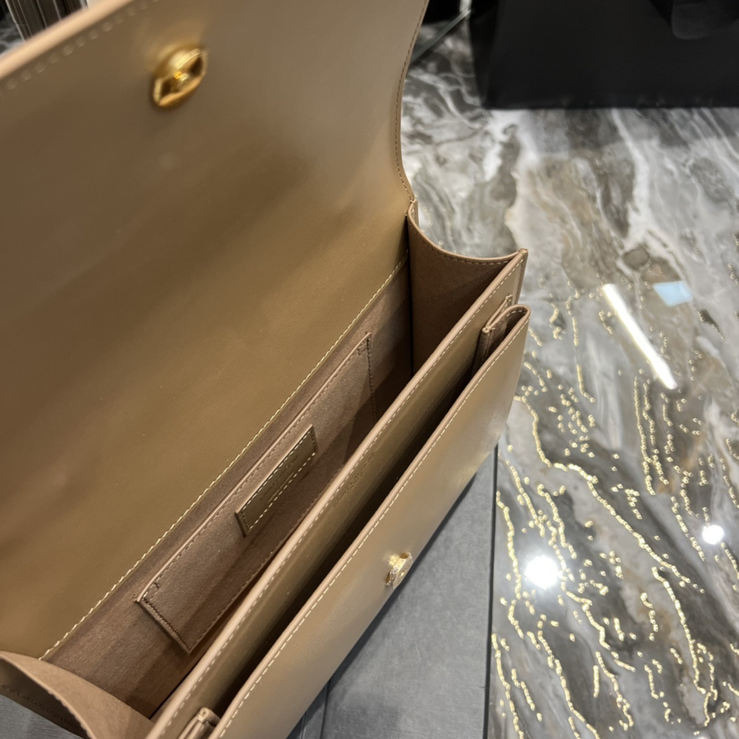 Ysl Sunset Medium Top Handle In Smooth Leather