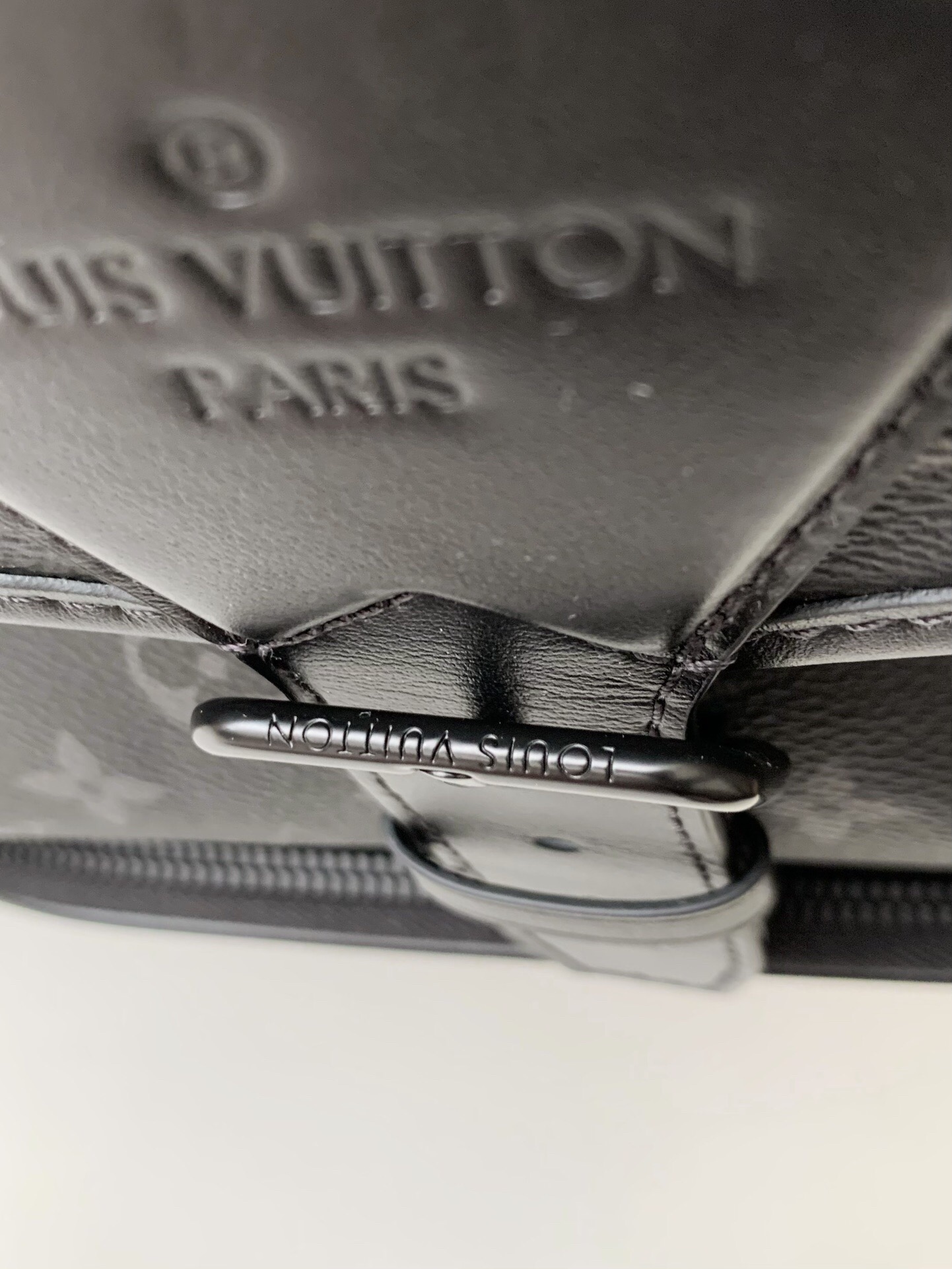 L*V's New MONTSOURIS Men's Black Flower Backpack M45583, Top Quality Size: 32 * 40 * 19cm