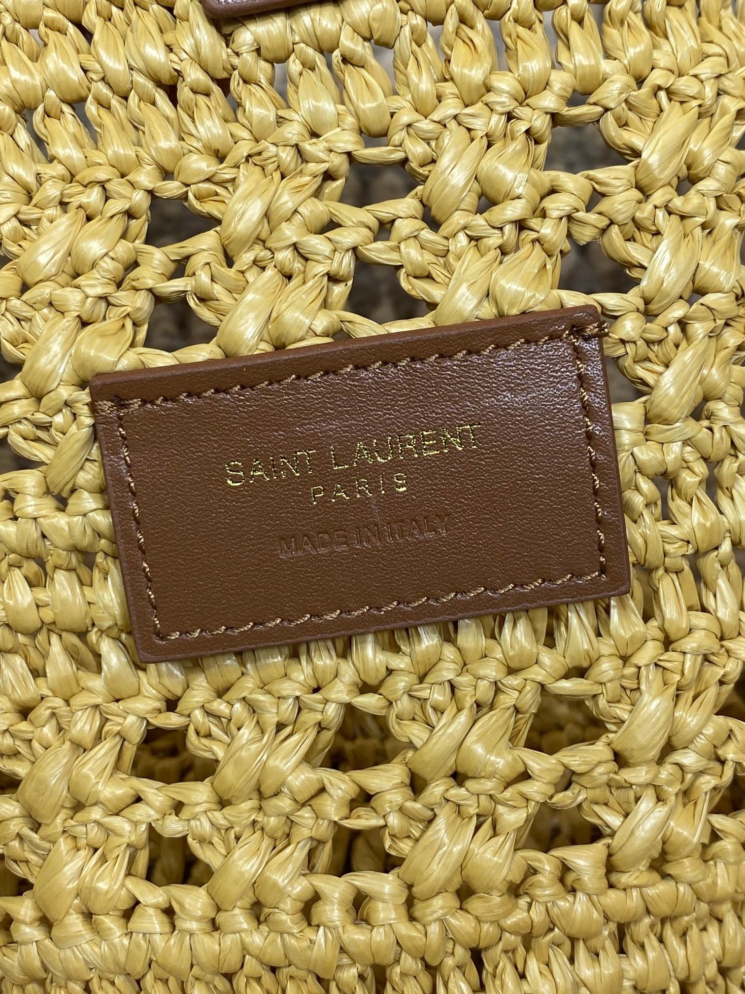 YSL straw tote basket, pure handmade. 685618 Size: 55*31*28cm