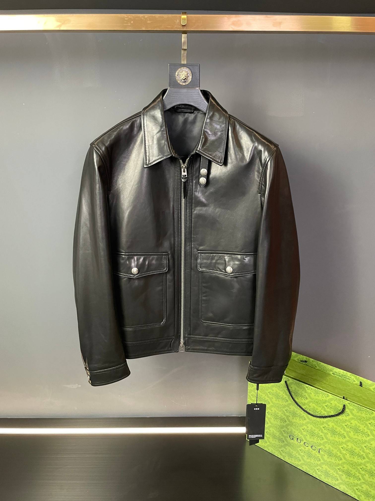 Tom Ford Sheepskin lapel leather jacket