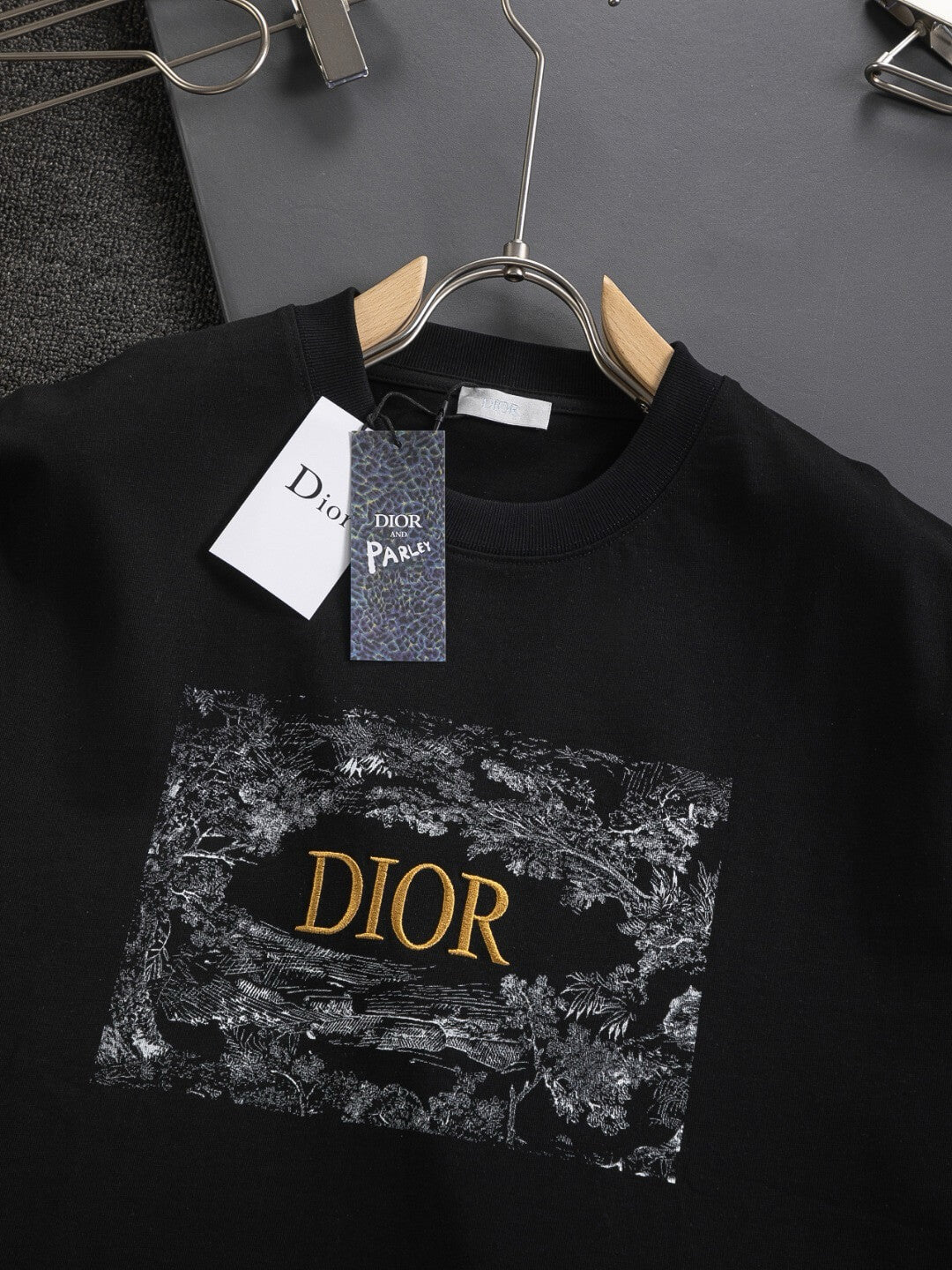 Floral Letter Embroidery T Shirt