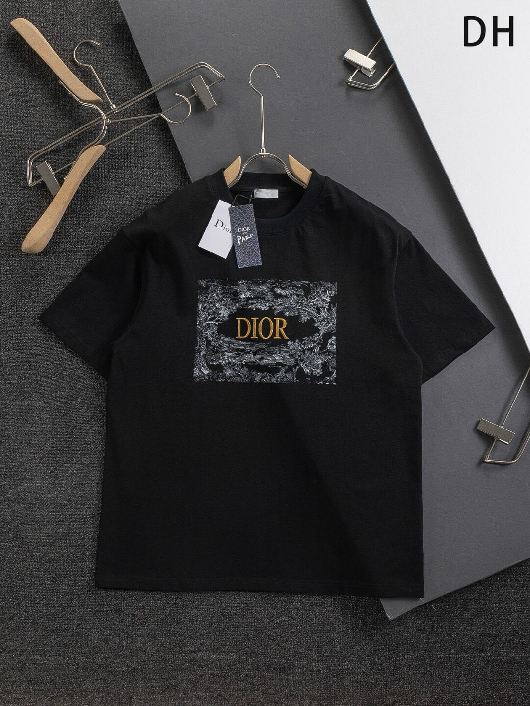 Floral Letter Embroidery T Shirt