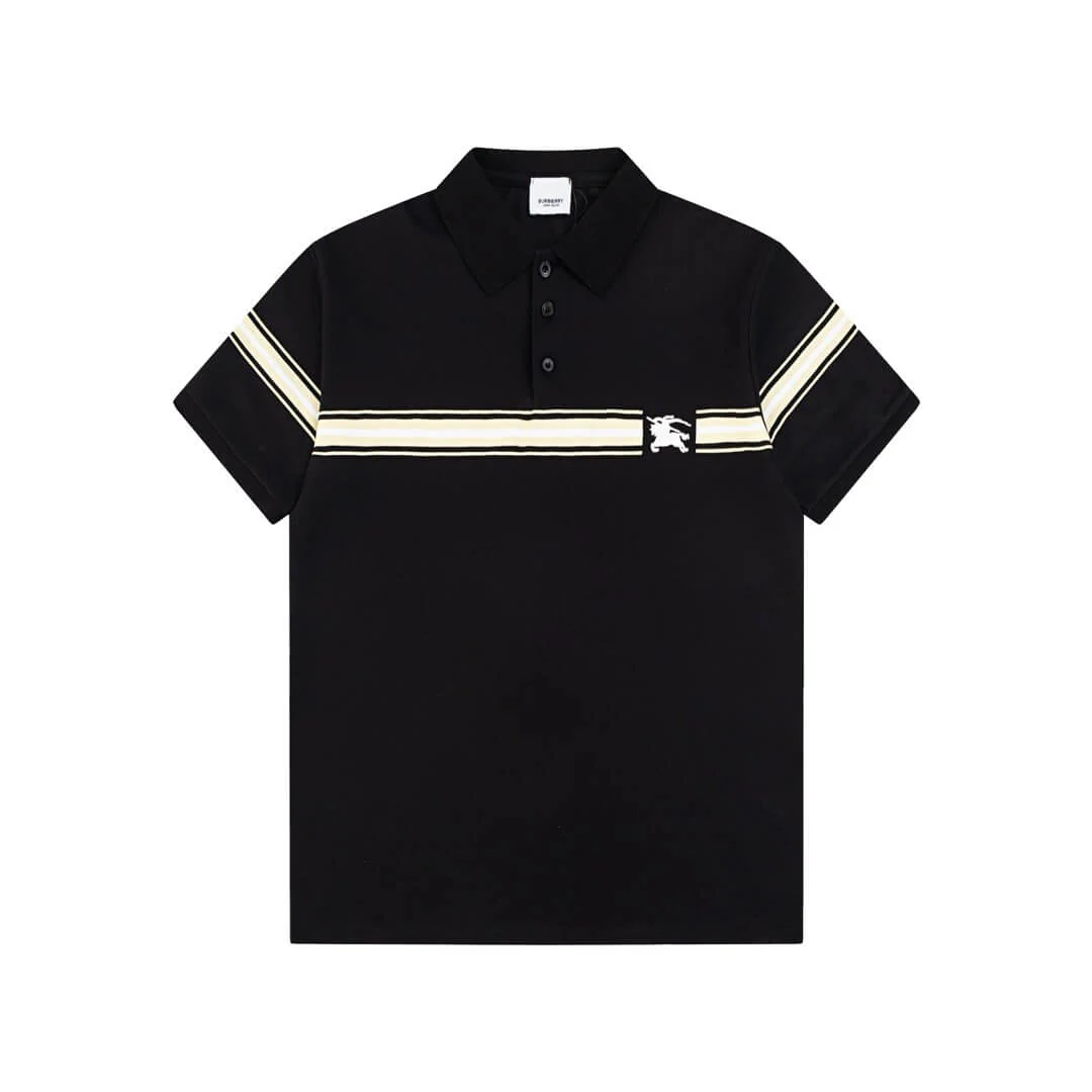 Striped Warhorse Embroidery Polo T Shirt