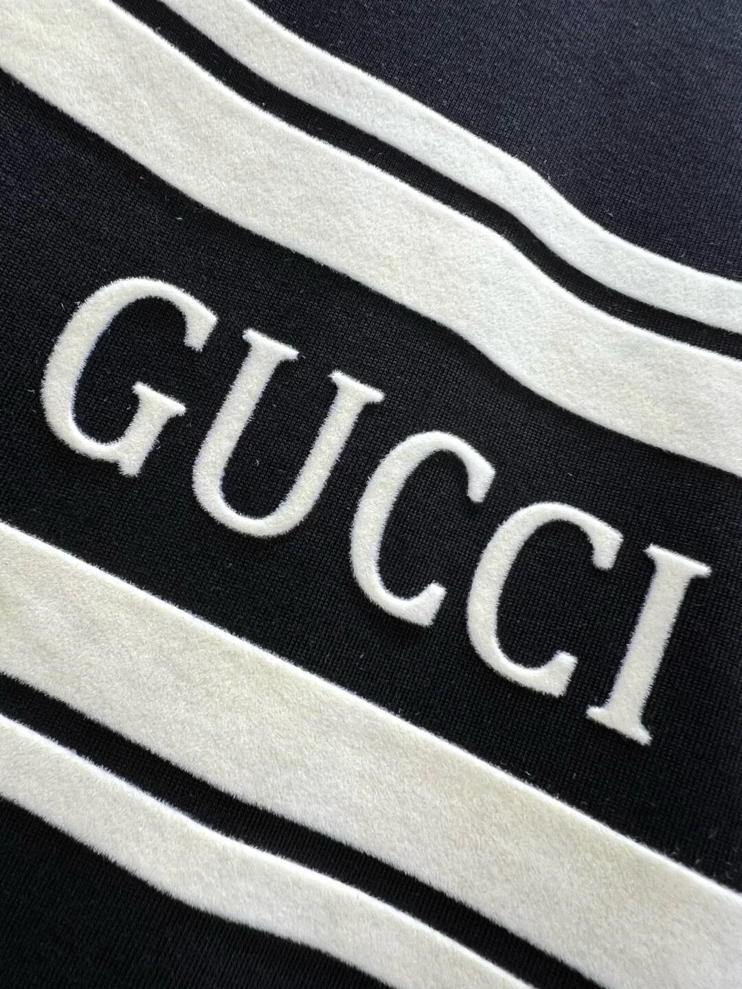 Letter Embroidered Striped T Shirt