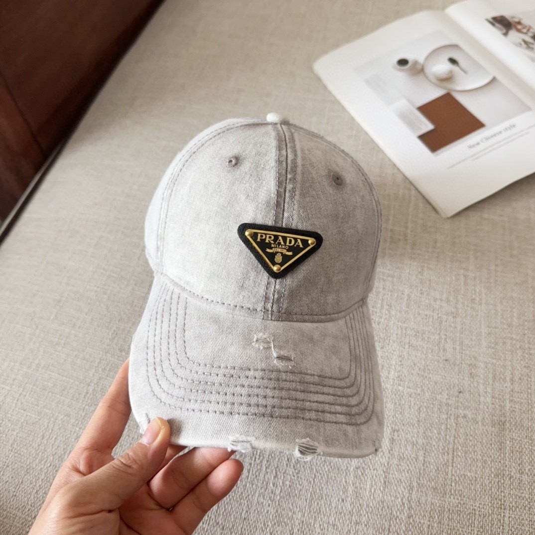 [#4809] Prada baseball cap peaked ca p hat