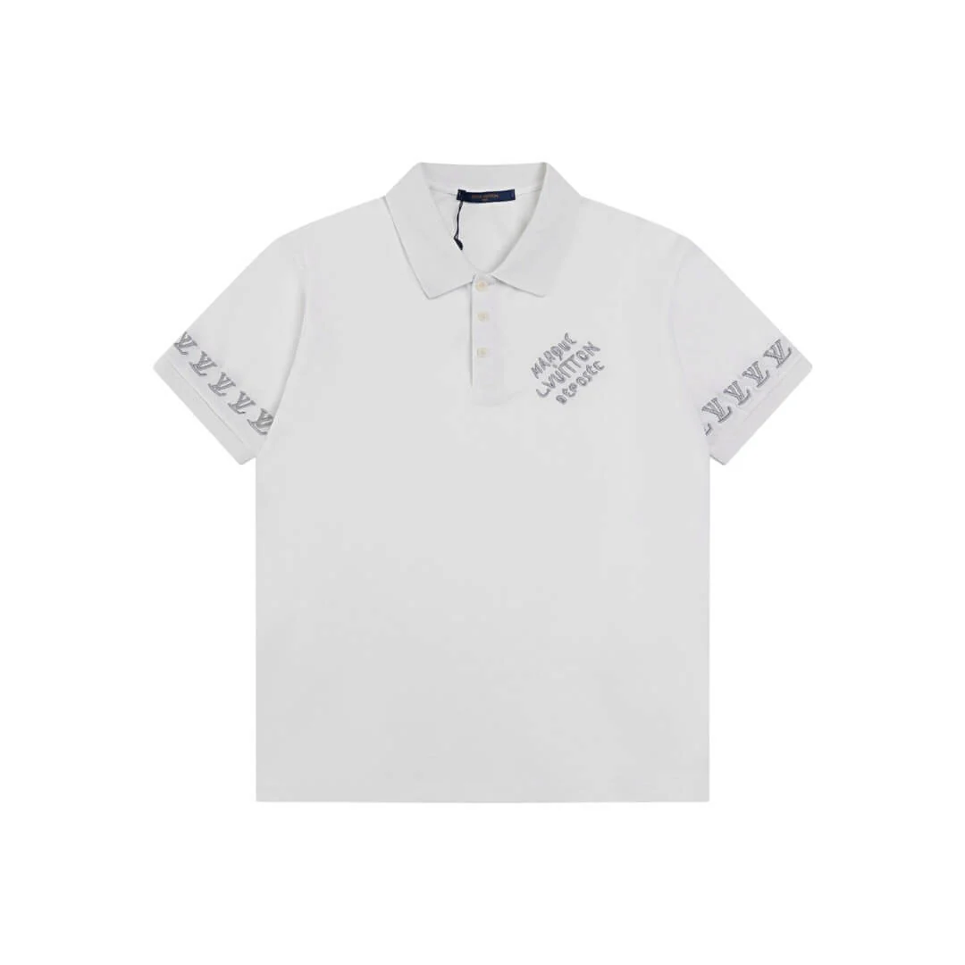 Chest Letter Embroidery Polo T Shirt