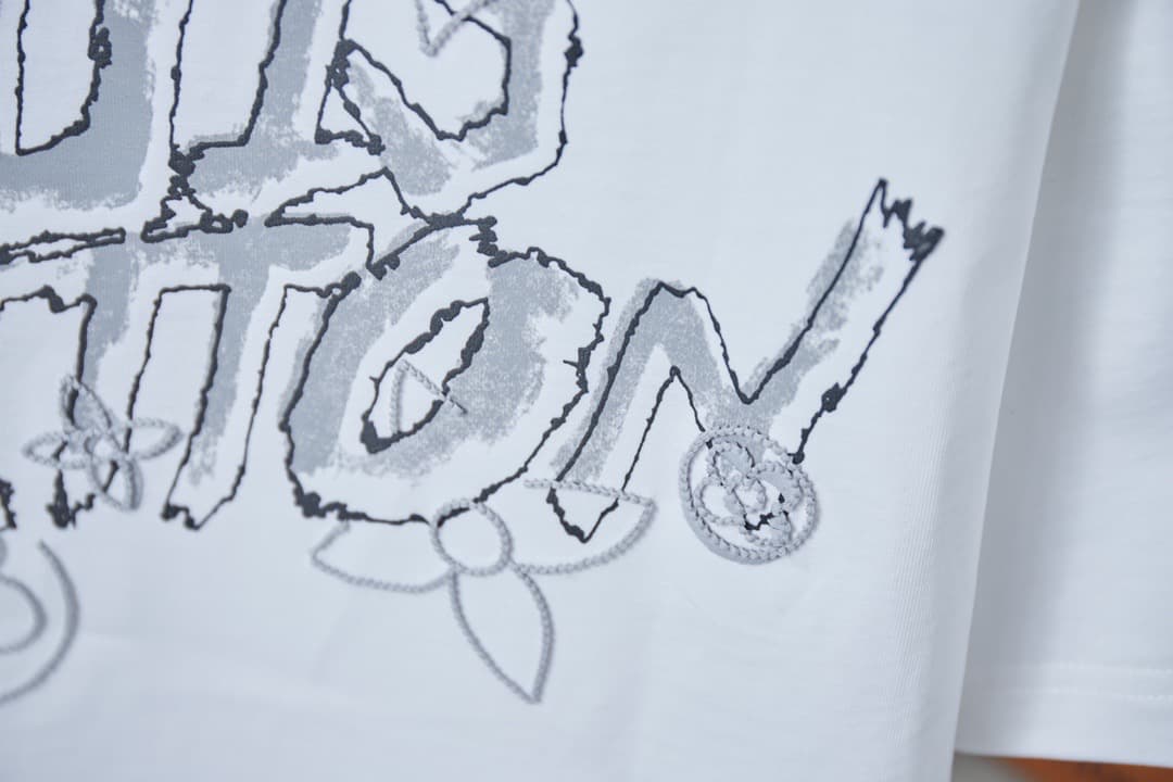 Back Graffiti Print + Front Embroidery T-shirt