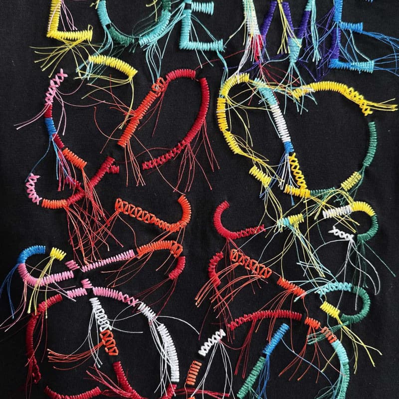 Rainbow Fringe Embroidered T-Shirt