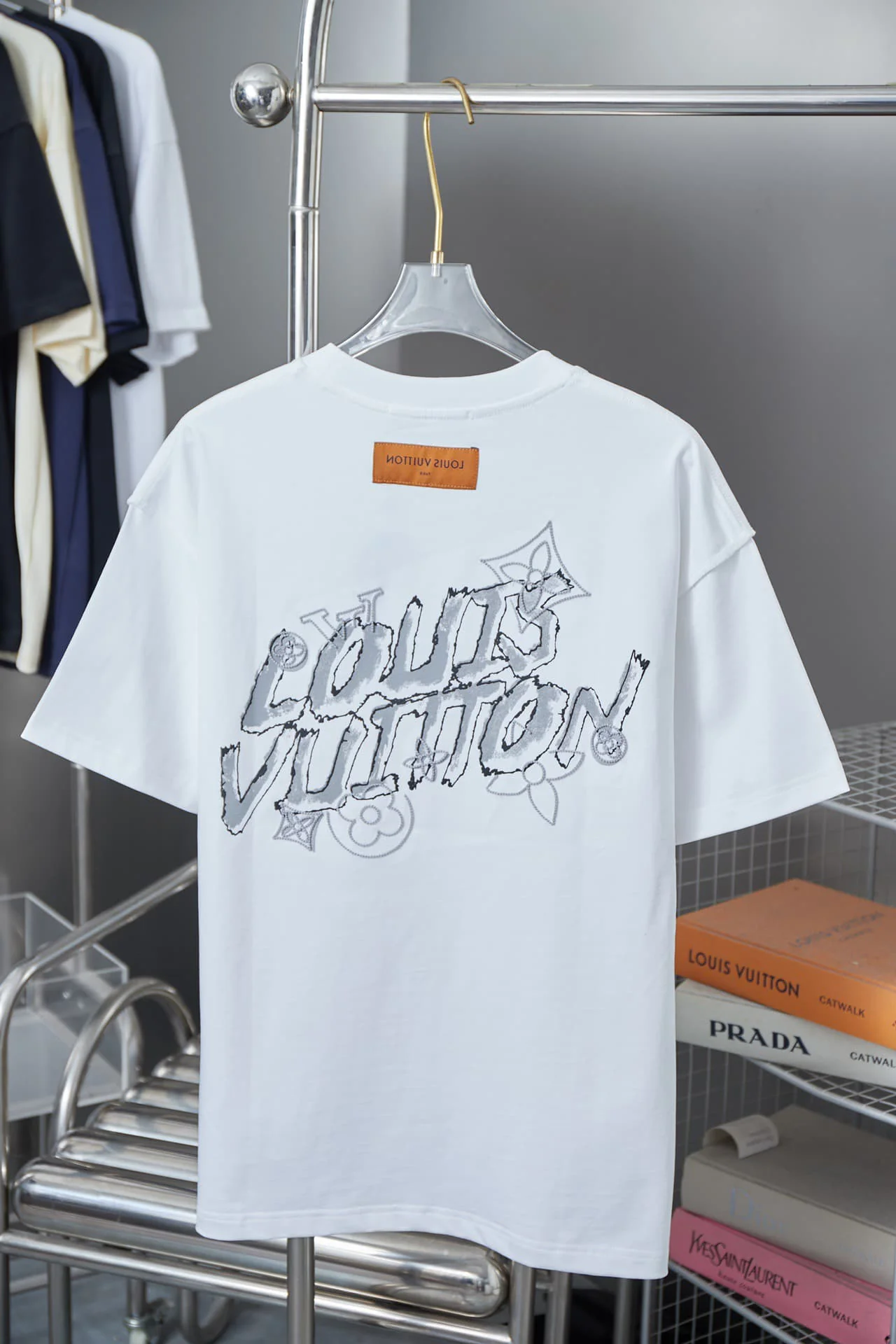 Back Graffiti Print + Front Embroidery T-shirt