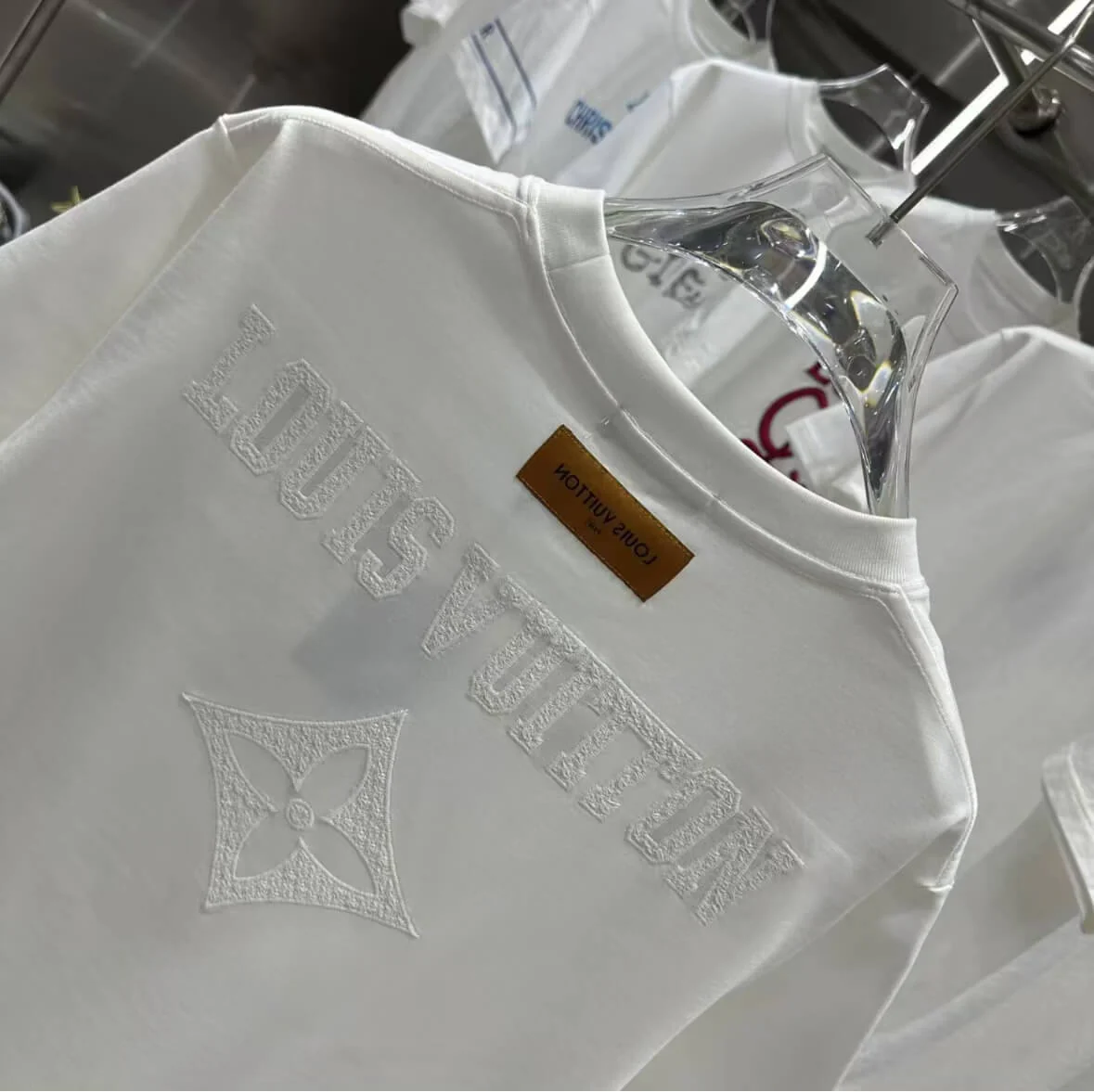 Trendy 3D Embroidered Letter And Pattern T-Shirt