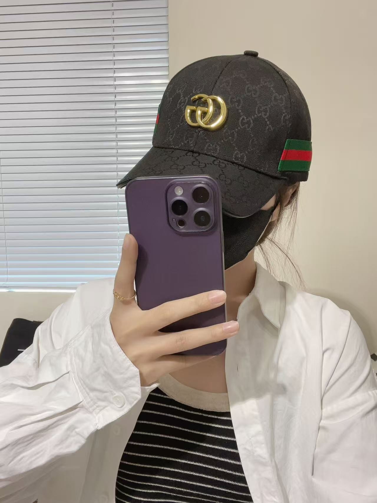 [#4830] GUCCI baseball cap peaked c ap hat