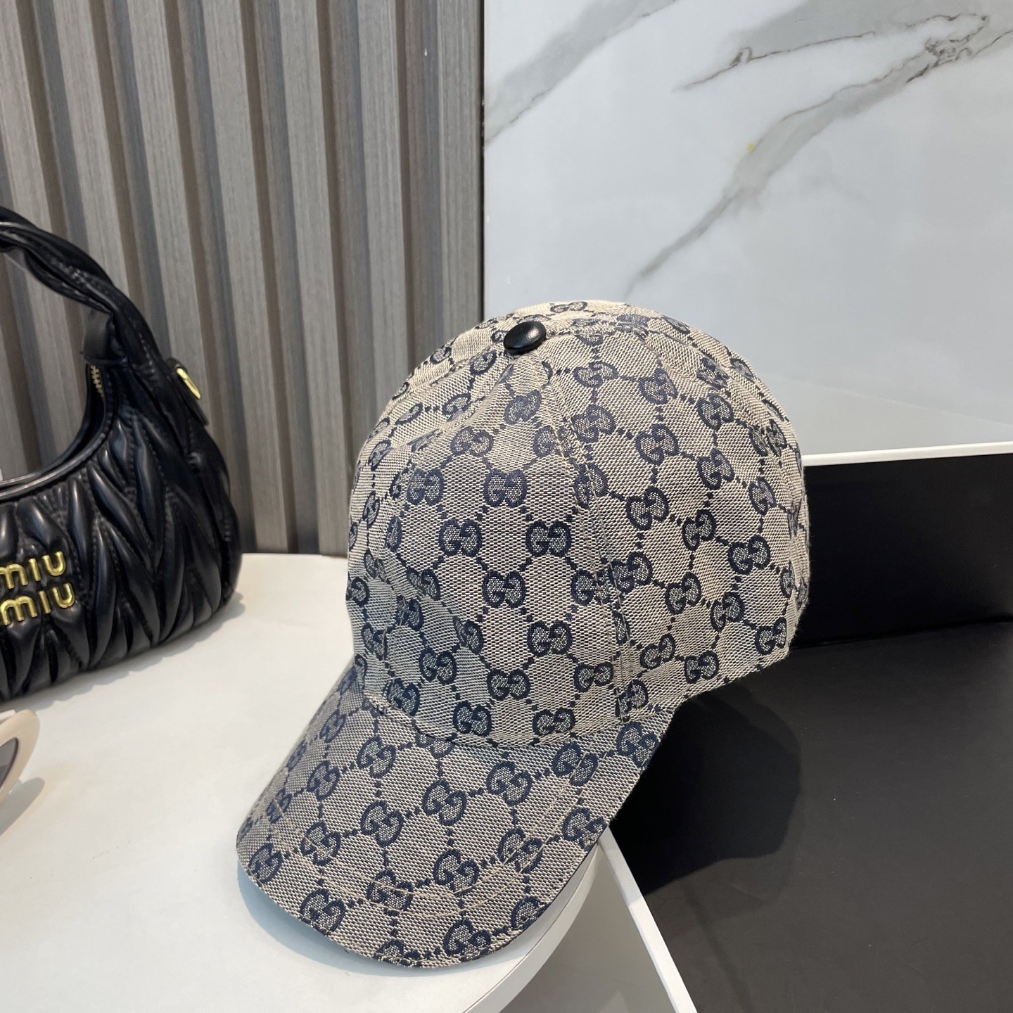 [#4933] GUCCI baseball cap peaked c ap hat