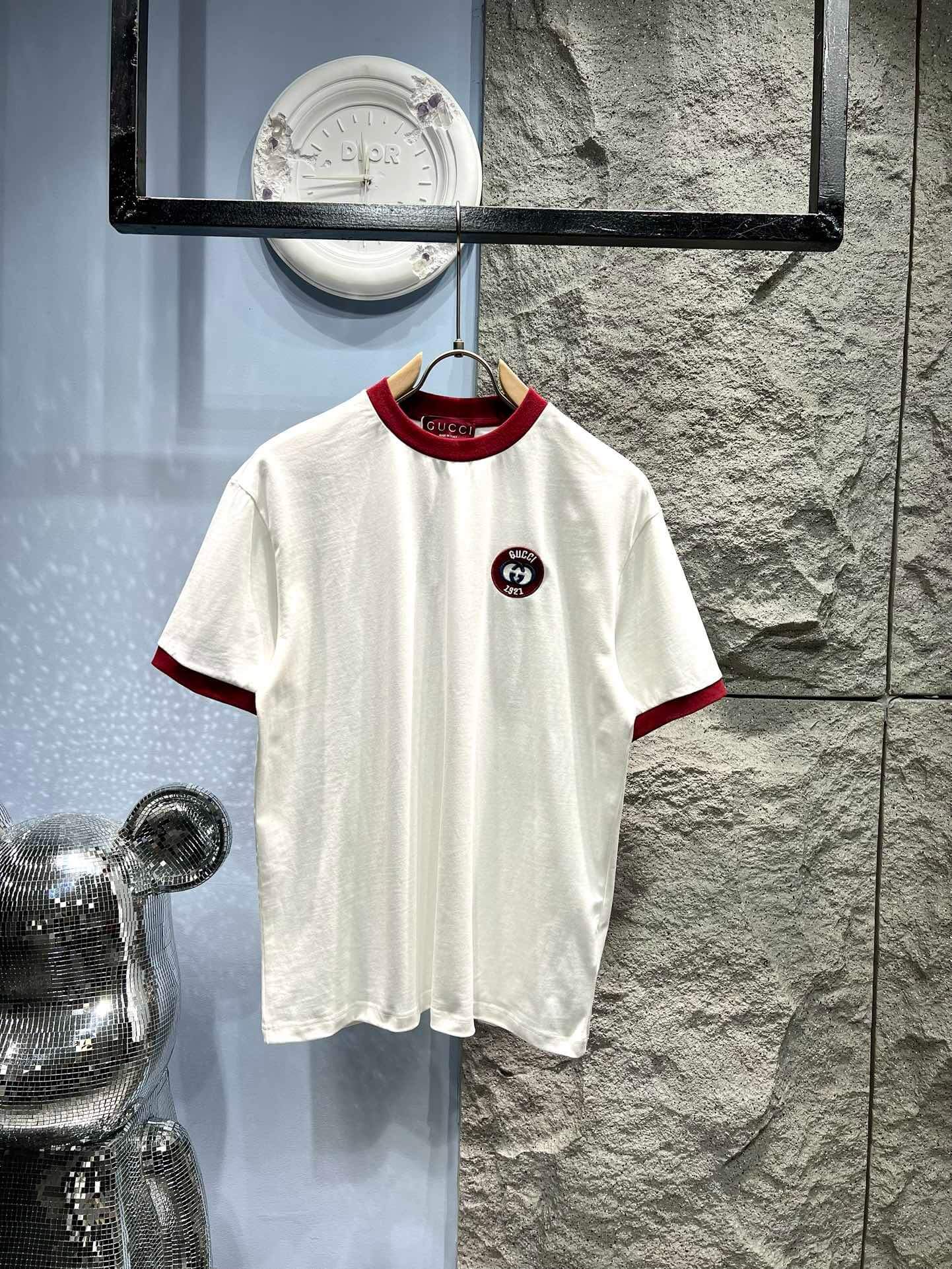 Double G Embroidery Stripes T Shirt