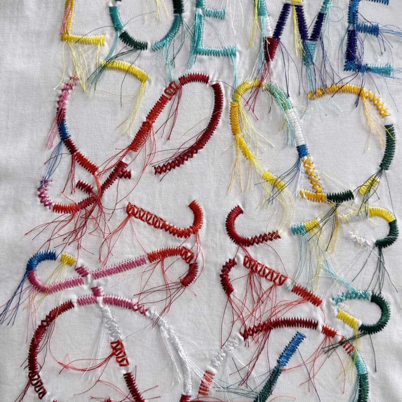 Rainbow Fringe Embroidered T-Shirt