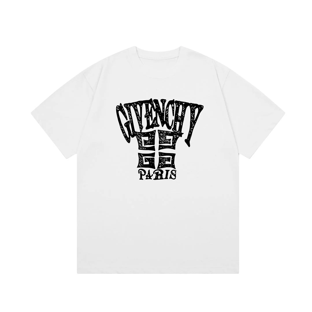Hand Drawn Letter Print T Shirt