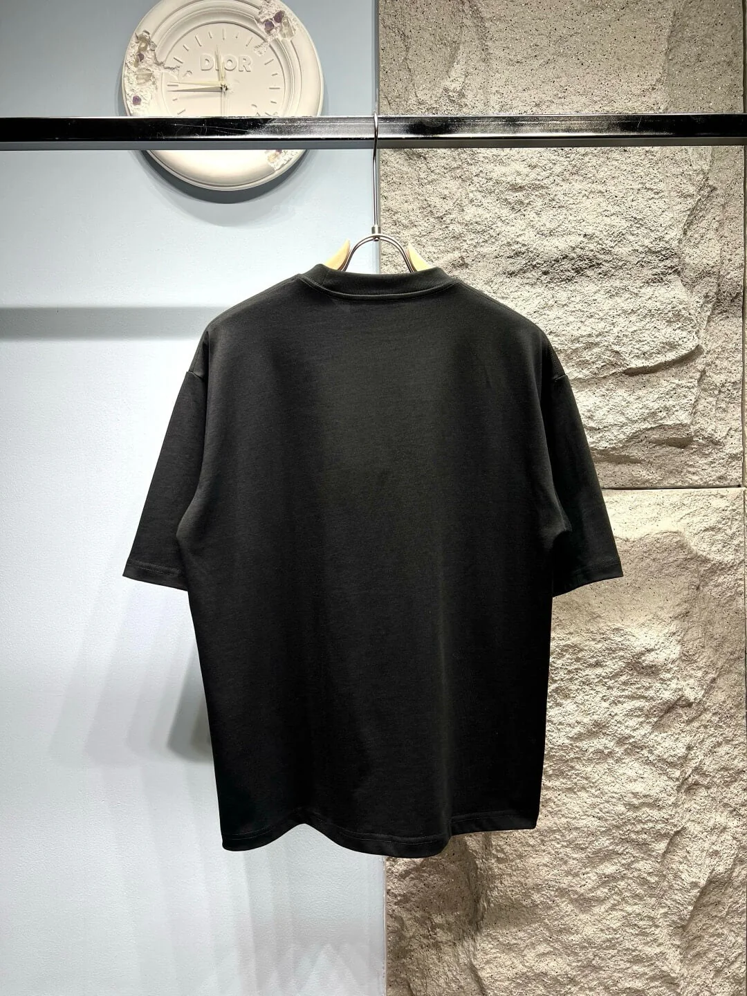 Letter Embroidered Striped T Shirt