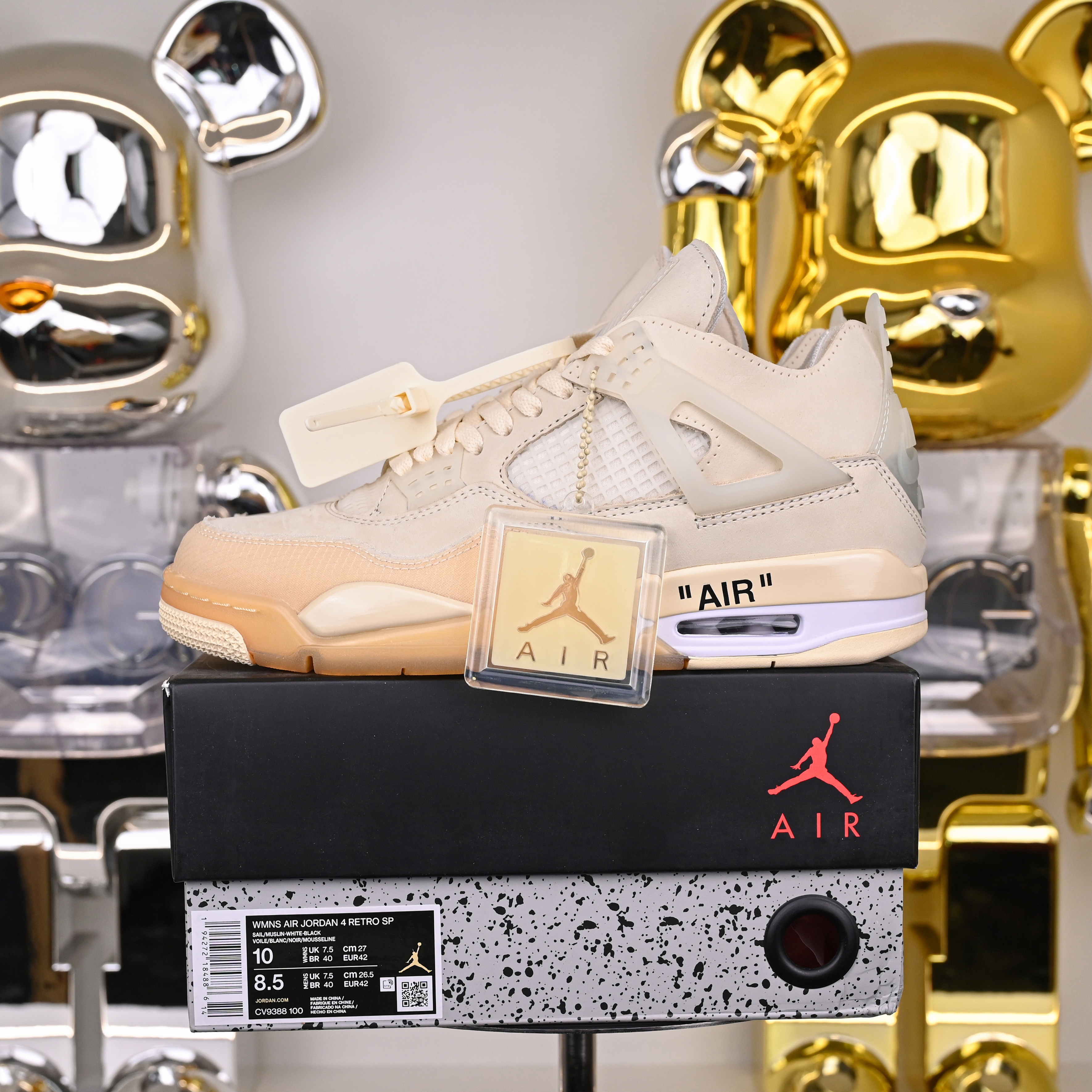 AIR JORDAN OFF-WHITE X WMNS AIR JORDAN 4 SP 'SAIL' CV9388-100
