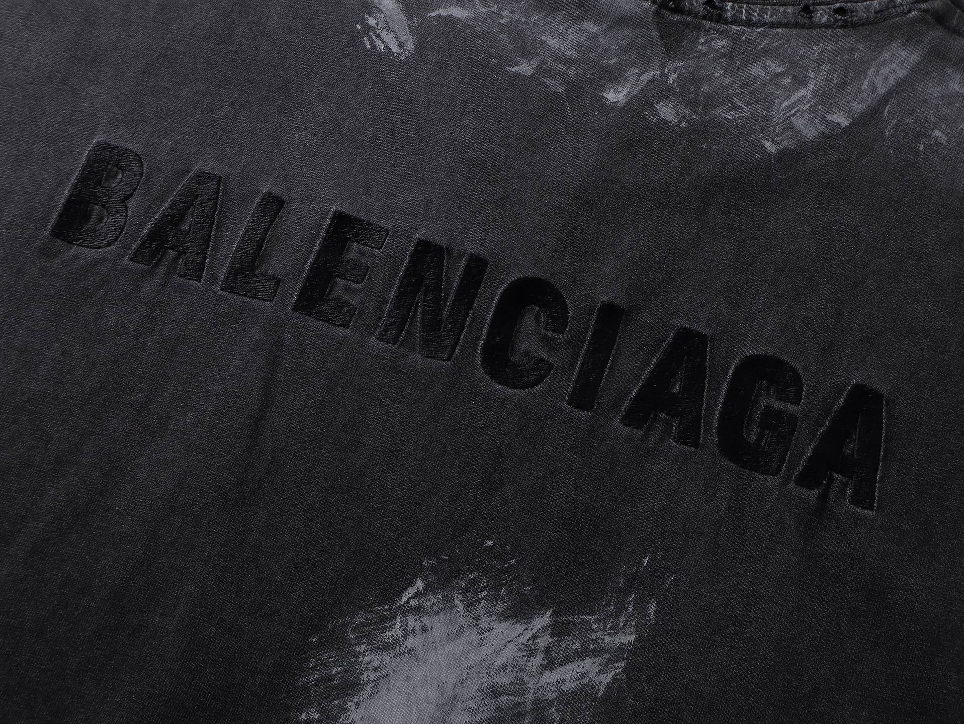 Balanciag@ Washed Distressed Short-Sleeve T-Shirt FW25