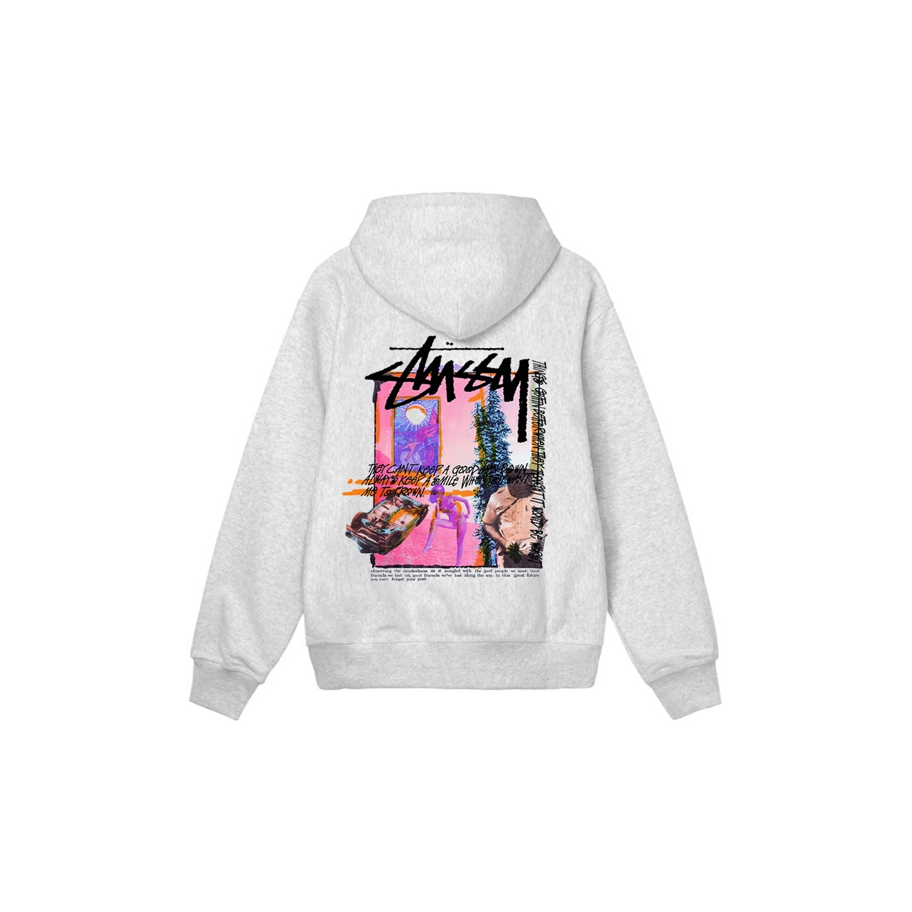 Stussy Daydream Graffiti Print  Zipper  Hoodie