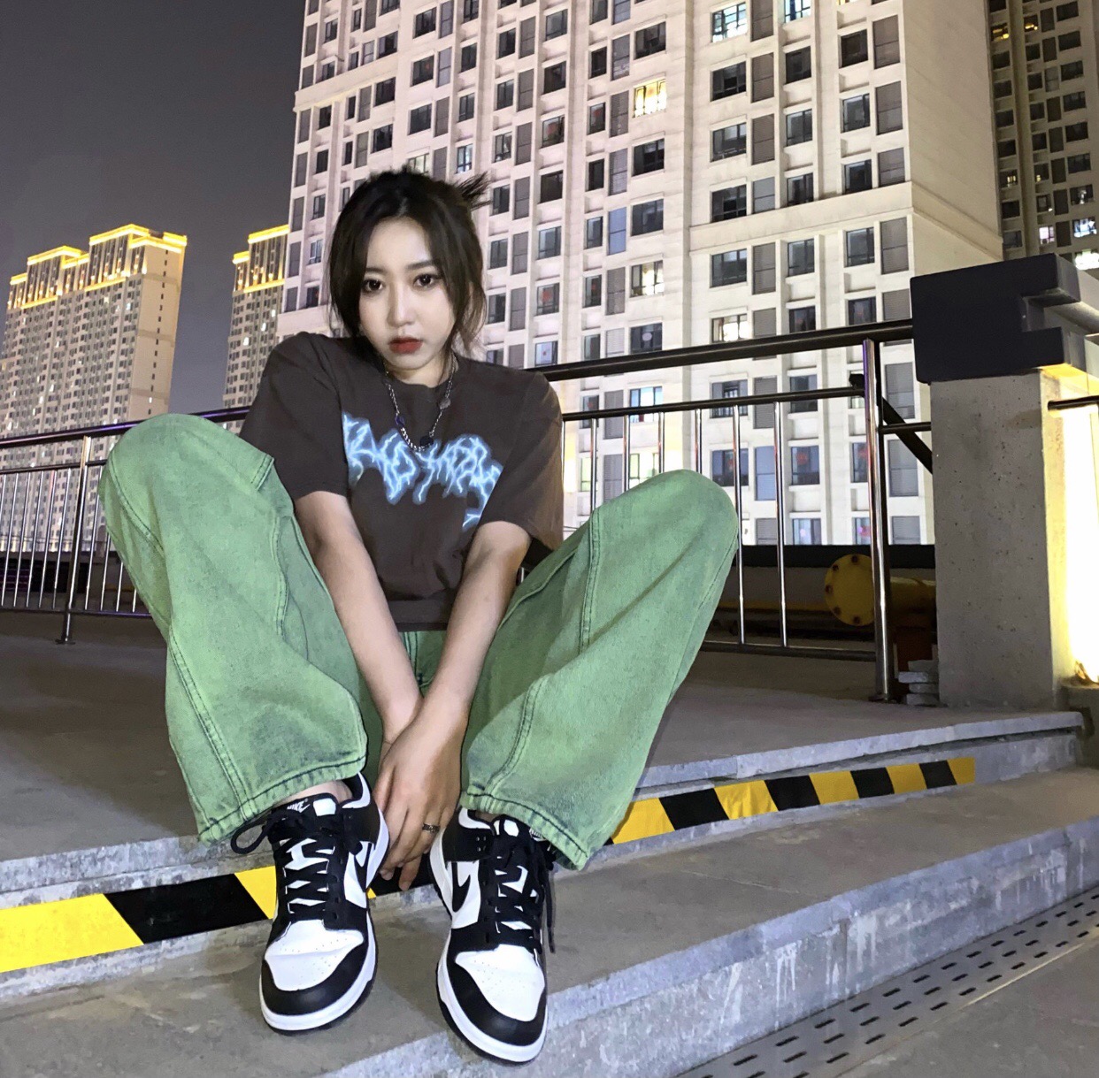 Travis Scott Letter lightning foam printing short sleeves