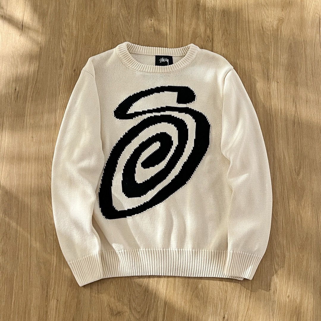 Stussy  S  curly mosquito coil knit sweater