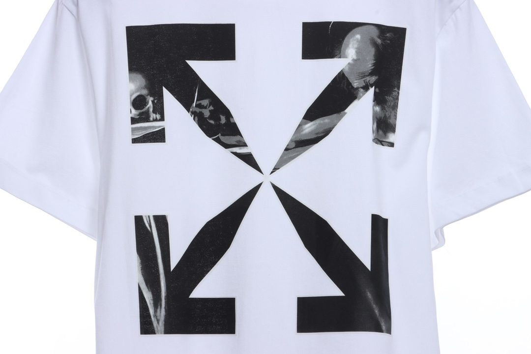 OW Caravaggio black and white religious short sleeves